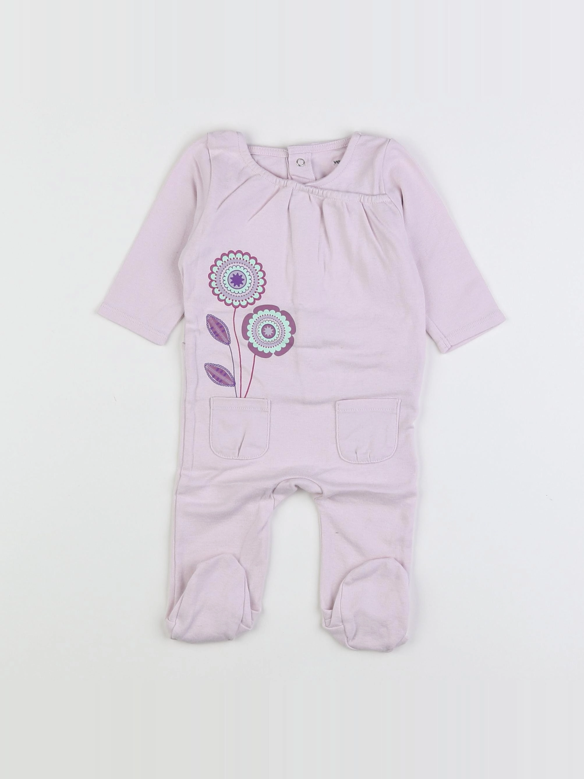 Vertbaudet - pyjama coton rose - 3 mois