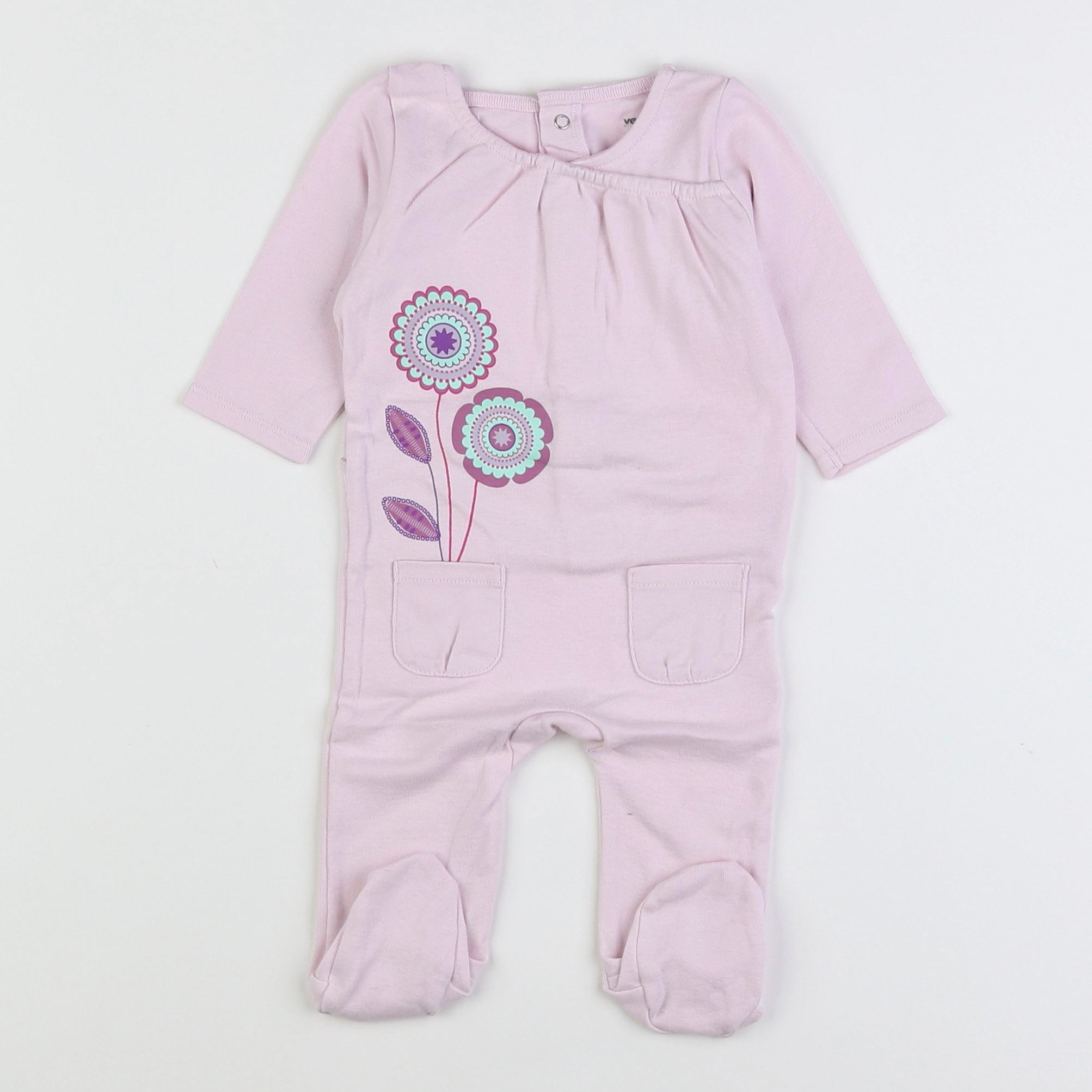 Vertbaudet - pyjama coton rose - 3 mois