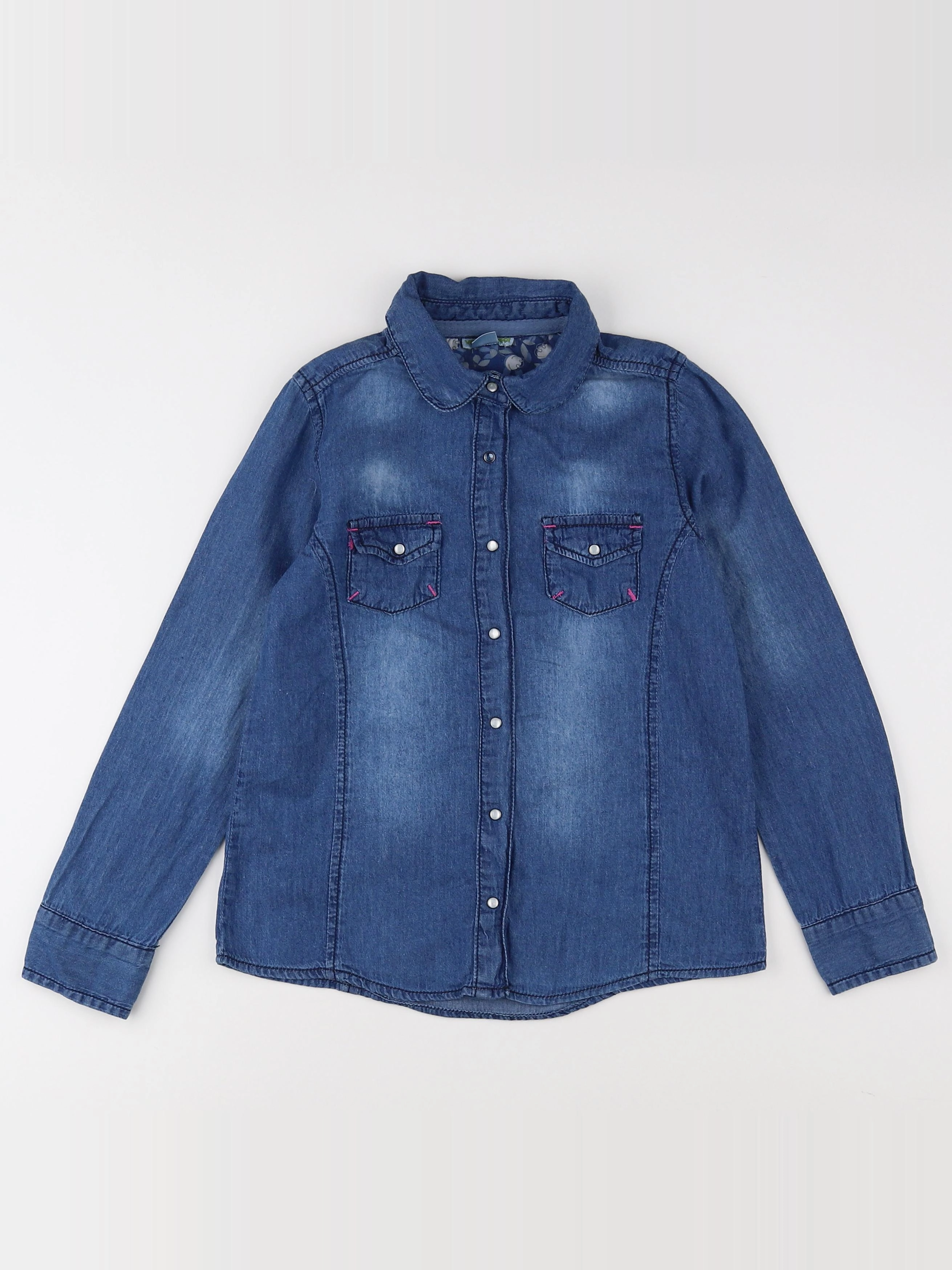 Vertbaudet - blouse bleu, rose - 8 ans