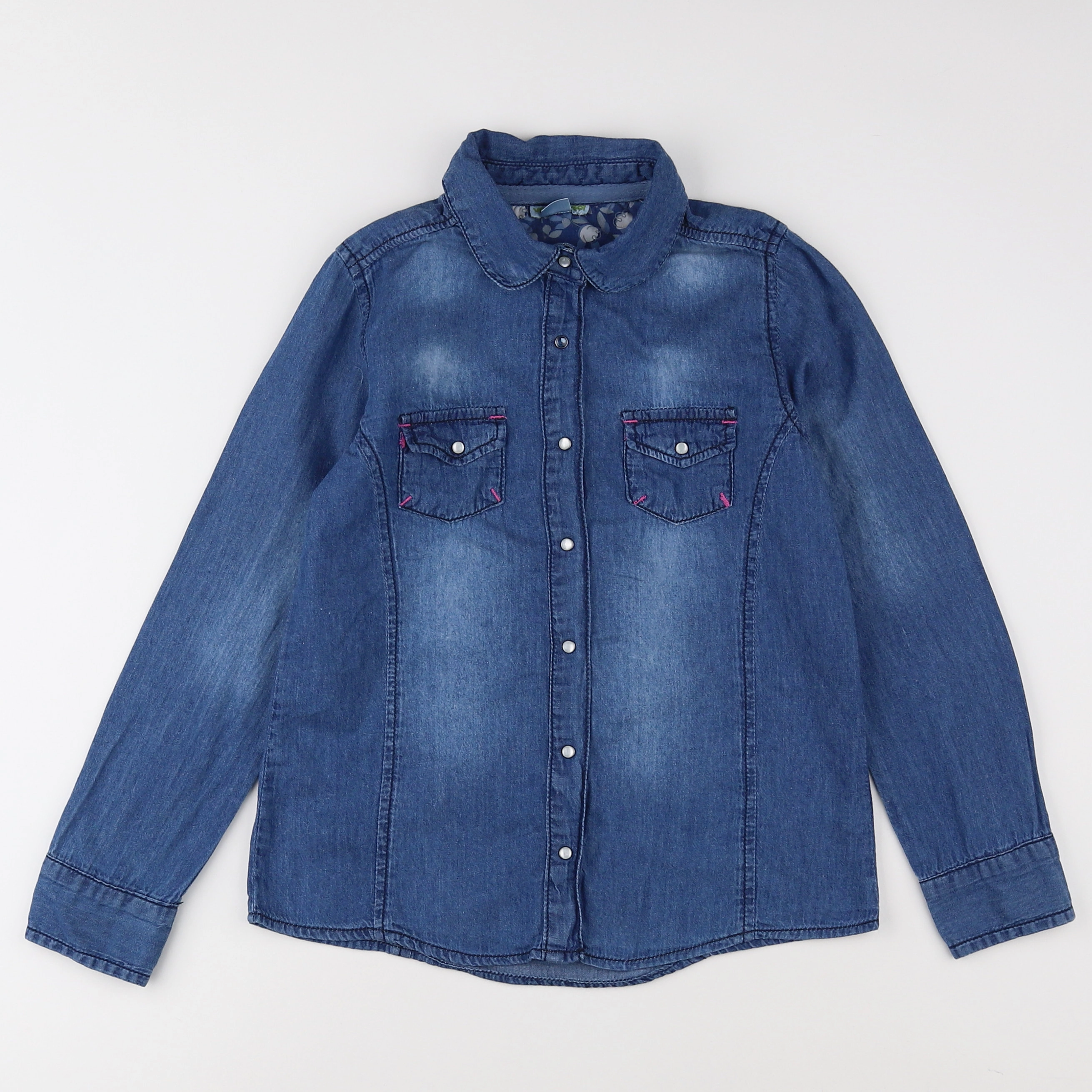 Vertbaudet - blouse bleu, rose - 8 ans