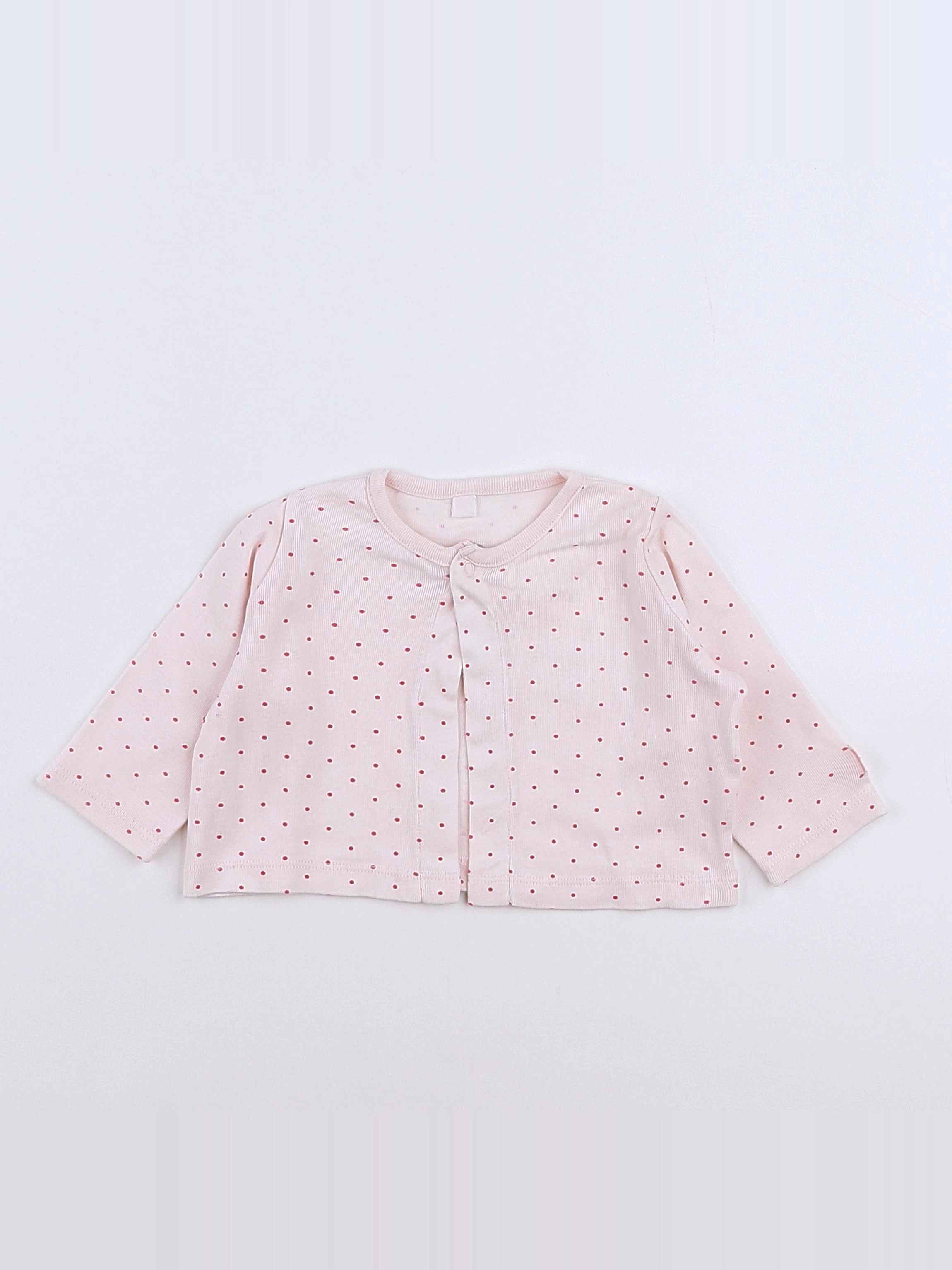Petit Bateau - gilet rose - 3 mois