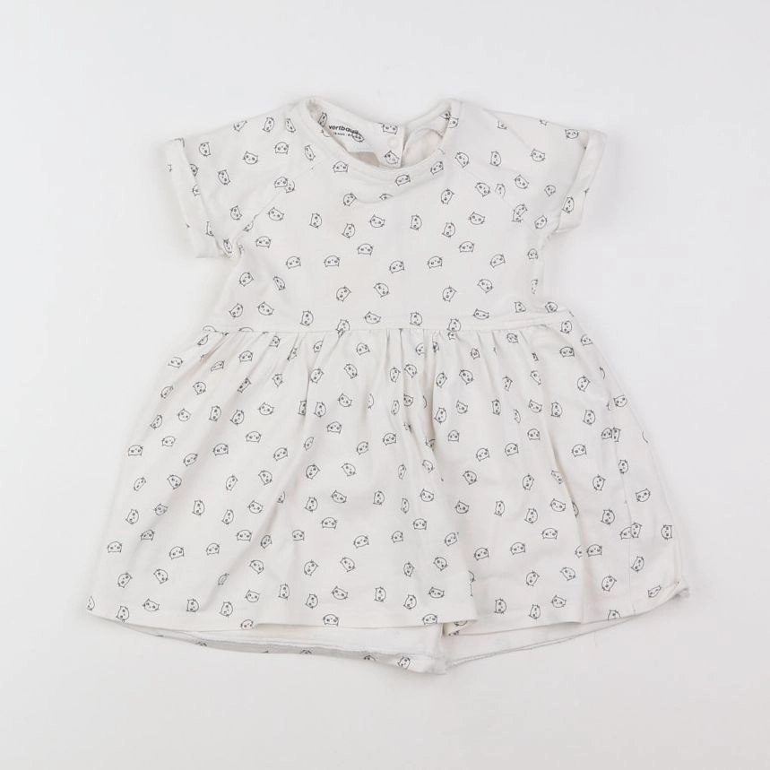 Vertbaudet - robe blanc, gris - 18 mois