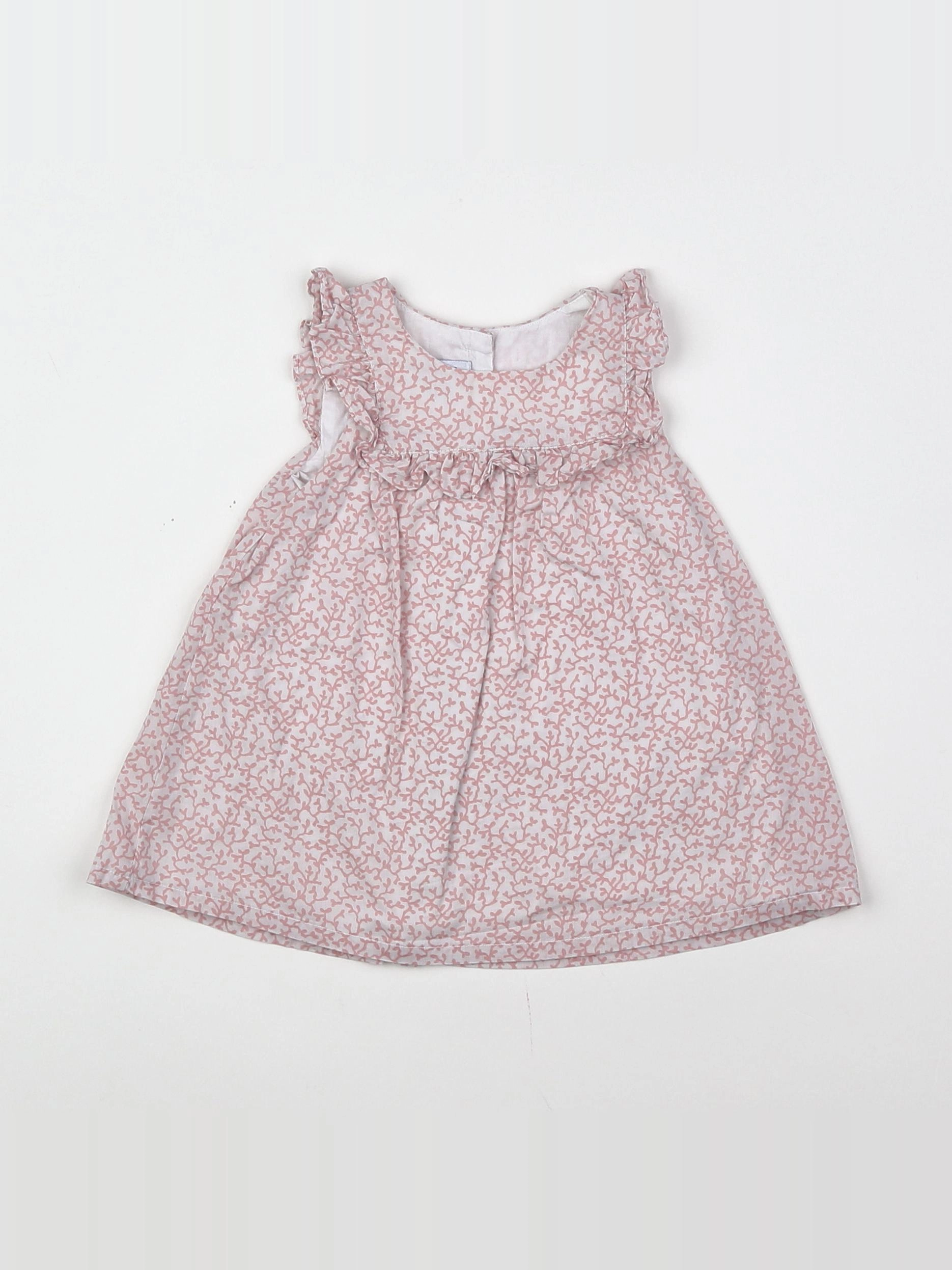 Absorba - robe blanc, rose - 3 mois