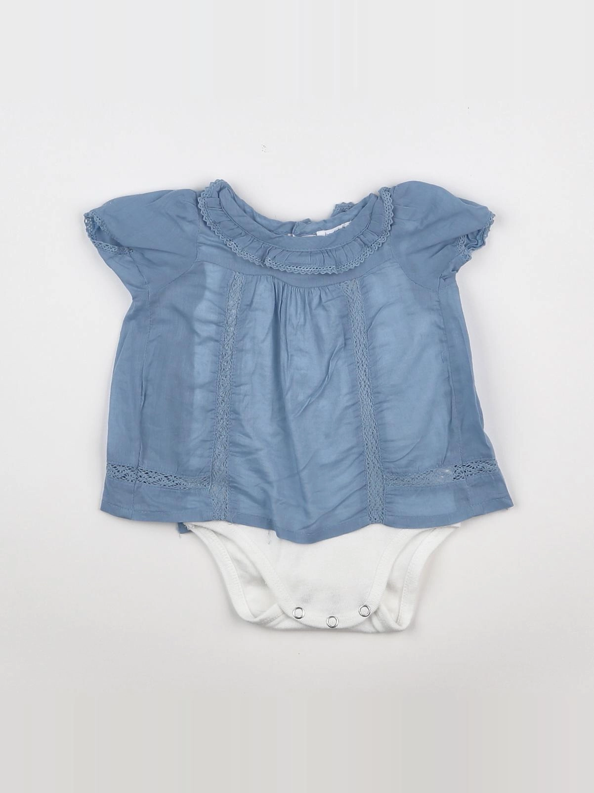 Boutchou - body blouse bleu - 3 mois