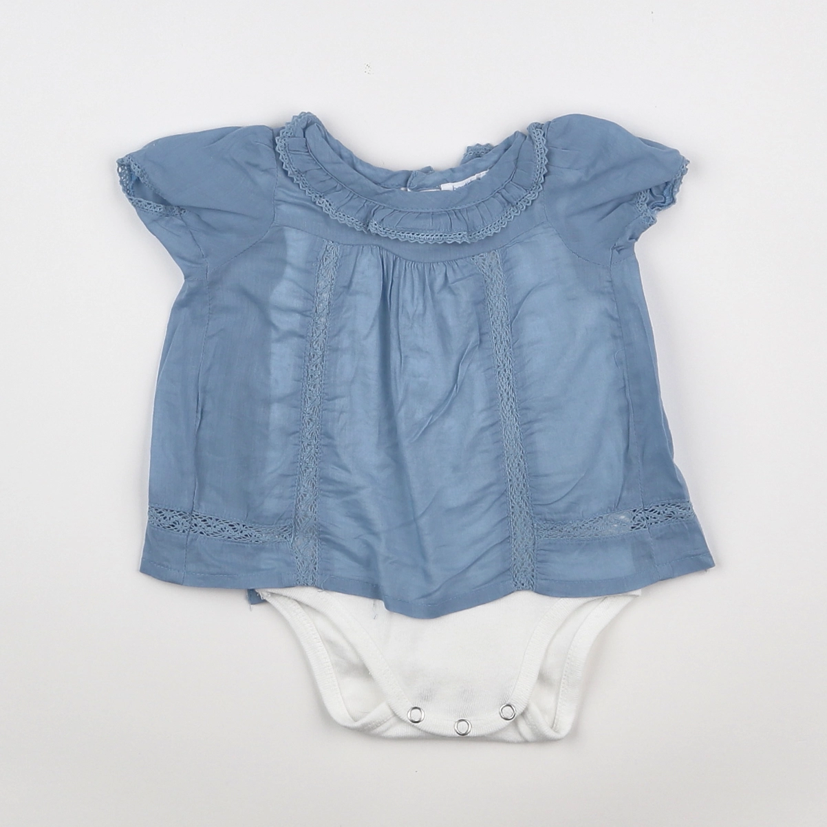 Boutchou - body blouse bleu - 3 mois