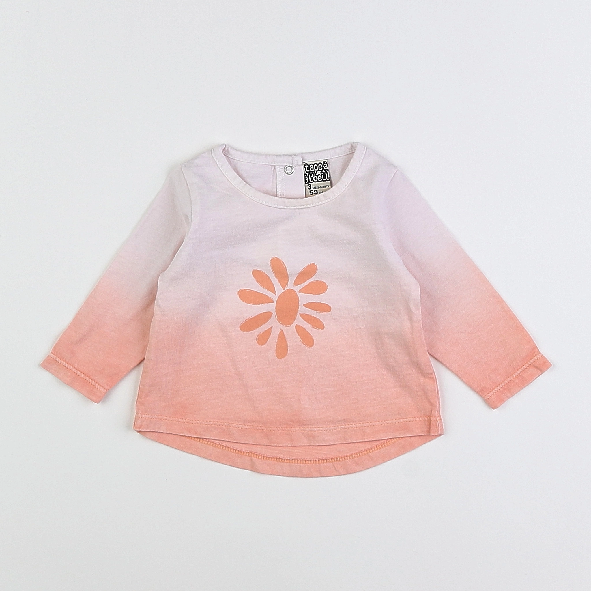 Tape à l'oeil - tee-shirt blanc, orange - 3 mois