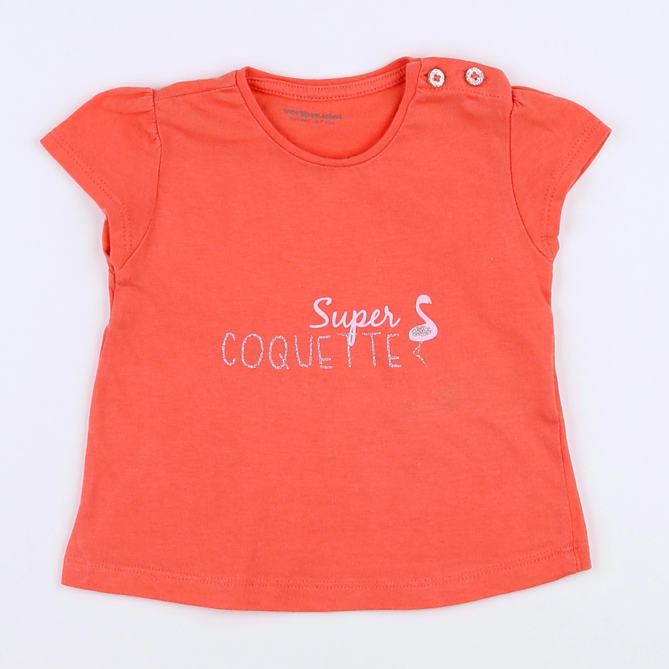 Vertbaudet - tee-shirt orange - 6 mois