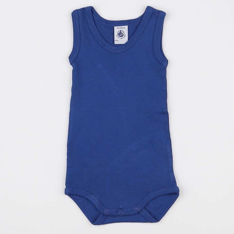 Petit Bateau - body bleu - 3 mois