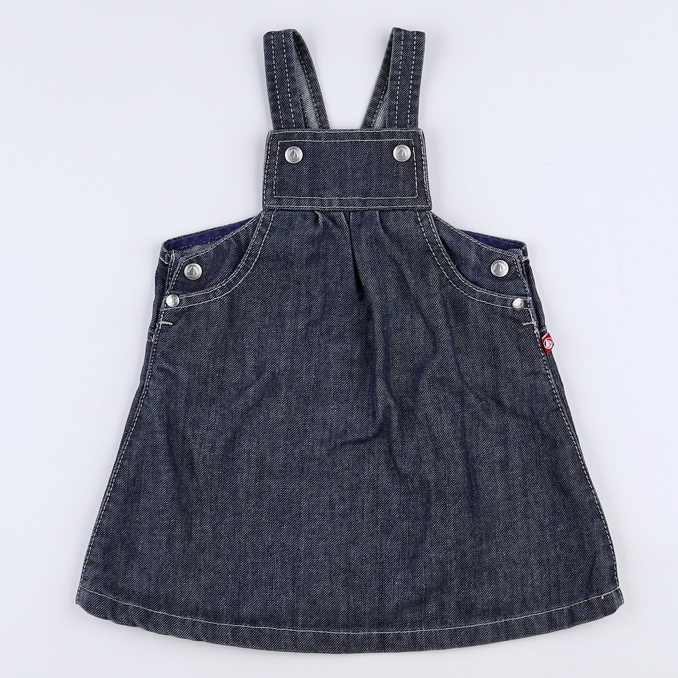 Petit Bateau - robe gris, bleu - 12 mois