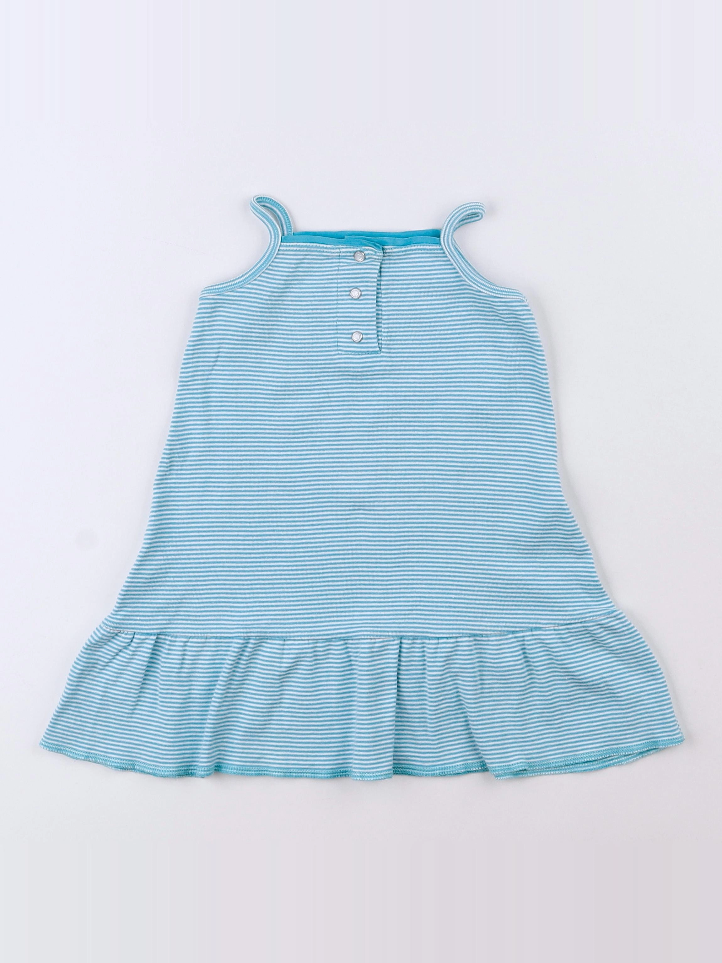 Petit Bateau - robe bleu, blanc - 12 mois