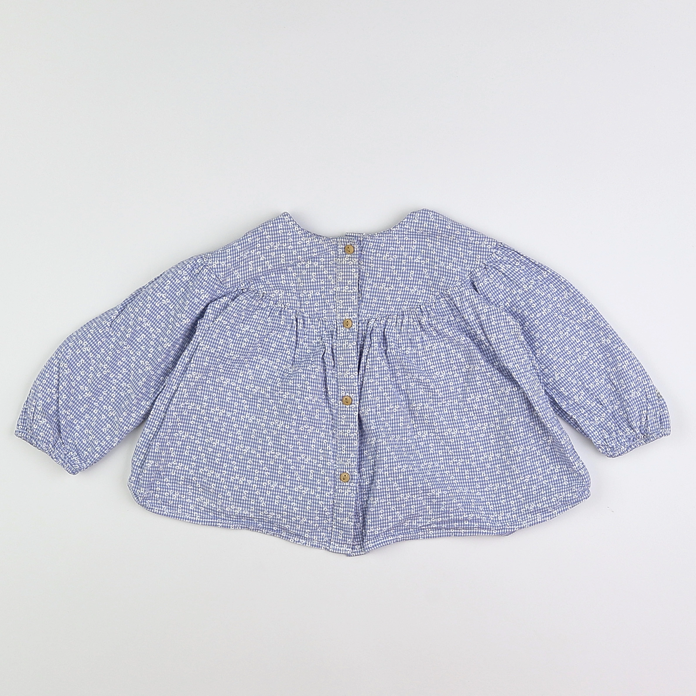 Zara - blouse bleu - 9/12 mois