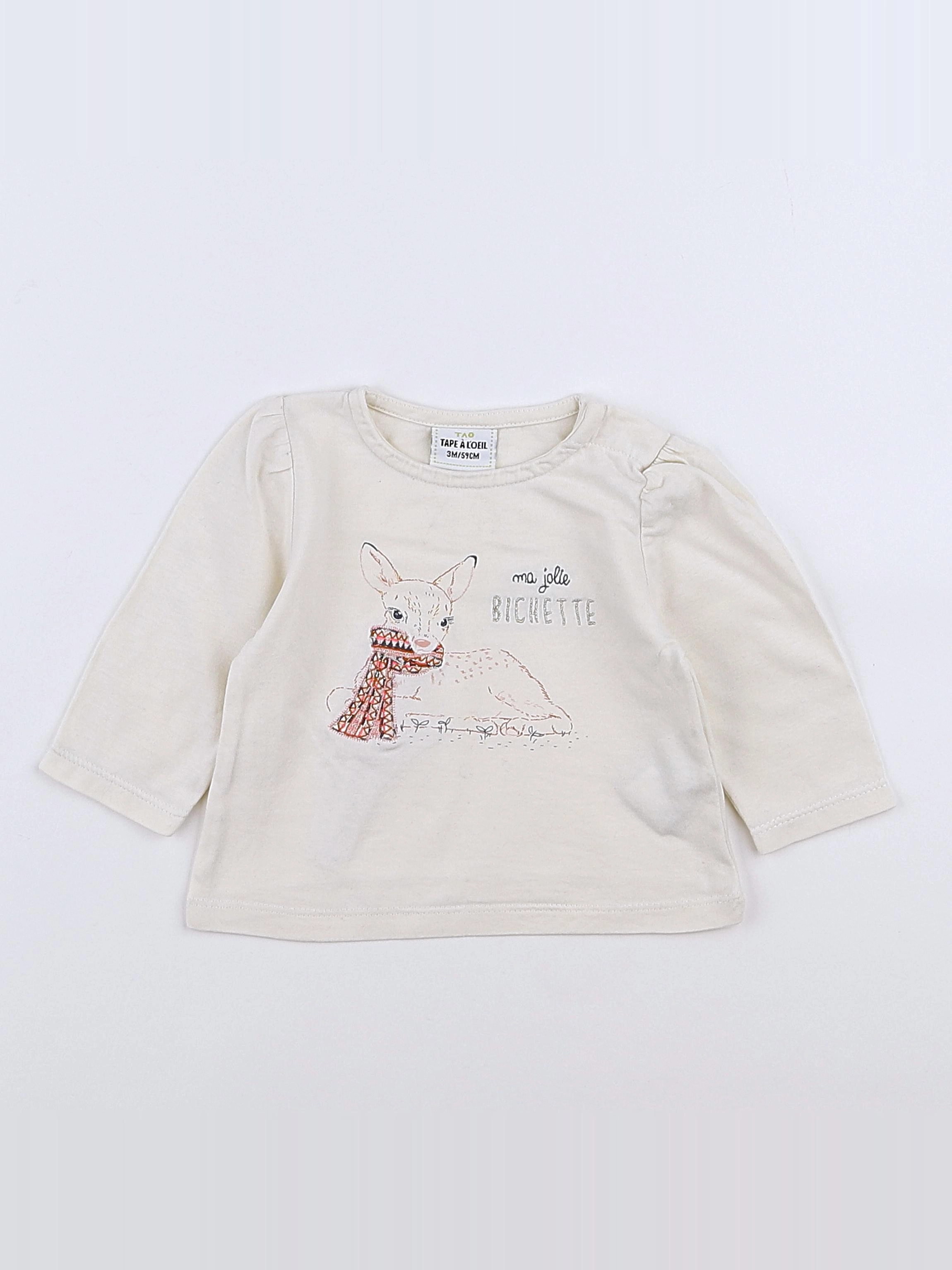 Tape à l'oeil - tee-shirt beige - 3 mois