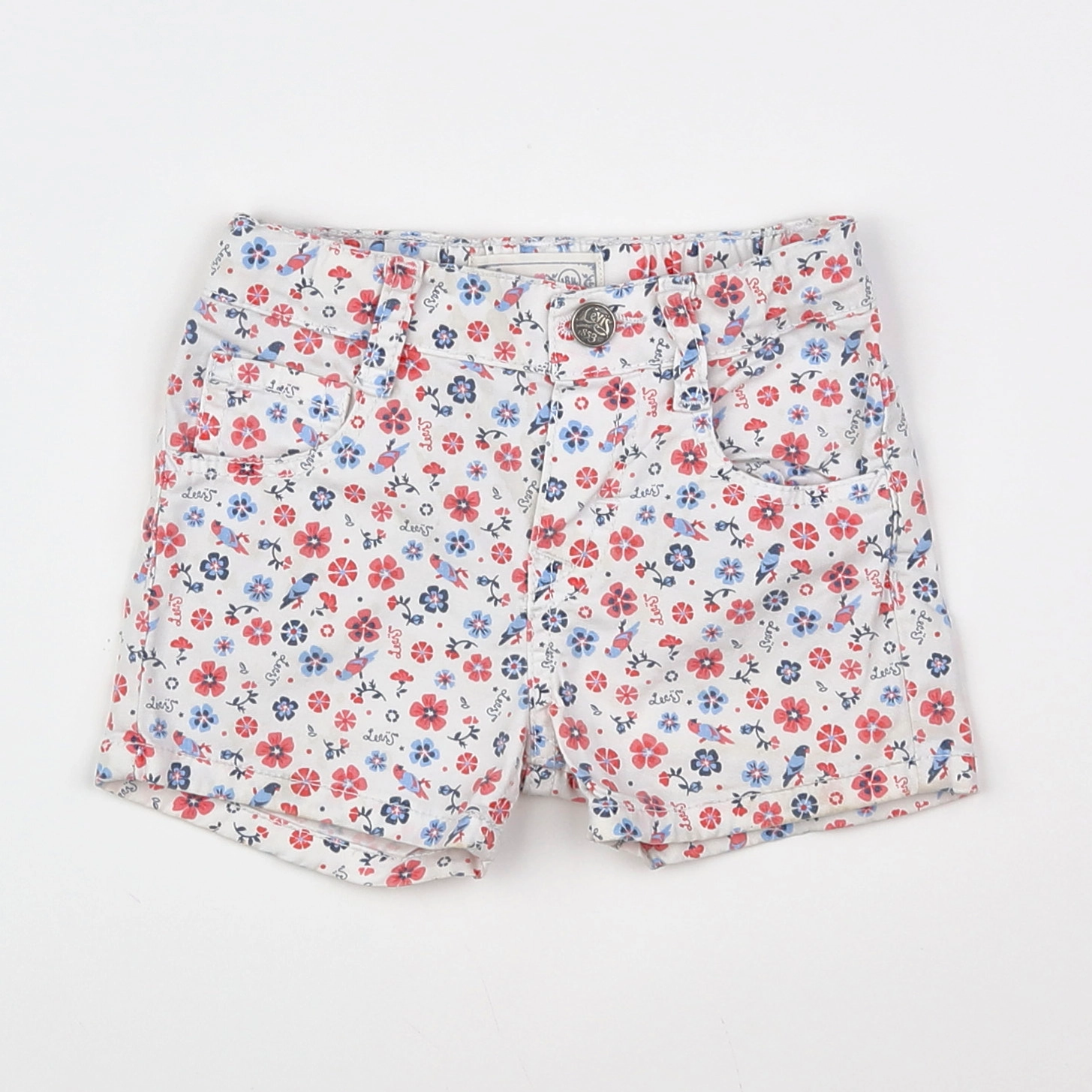 Levi's - short blanc, rose - 18 mois