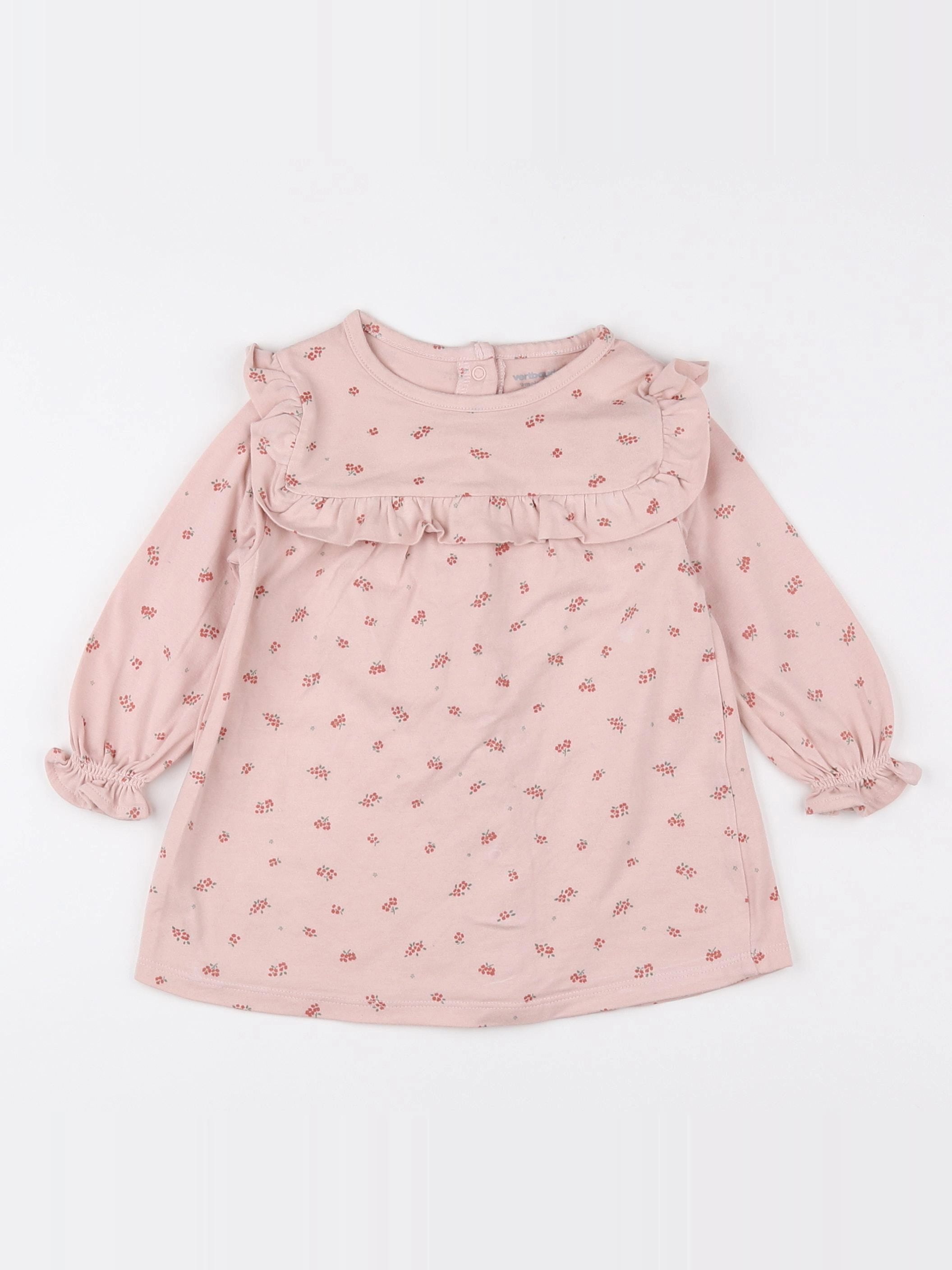 Vertbaudet - robe rose - 9 mois