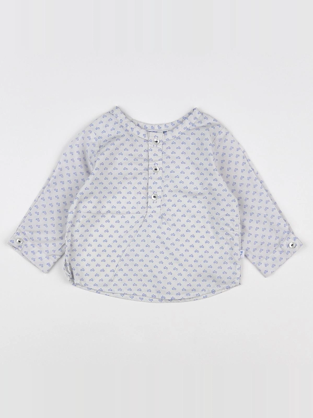 Jacadi - blouse blanc, bleu - 6 mois