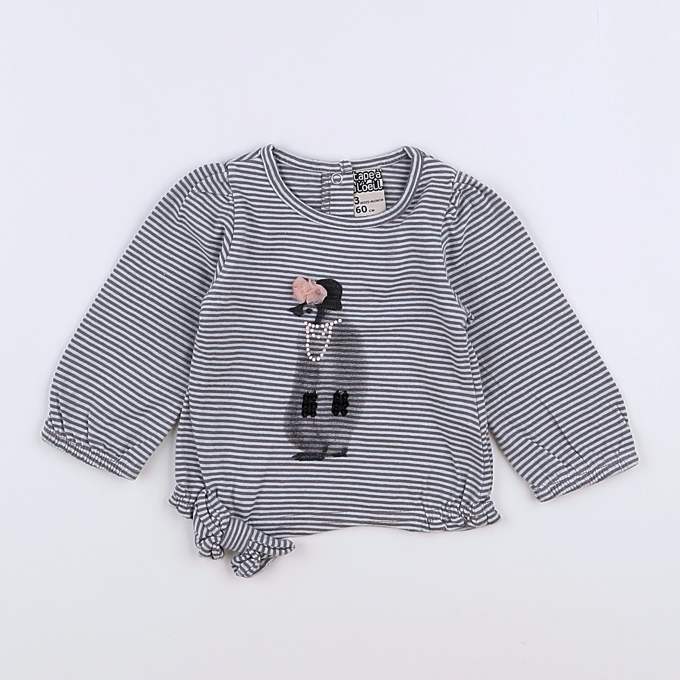 Tape à l'oeil - tee-shirt gris - 3 mois