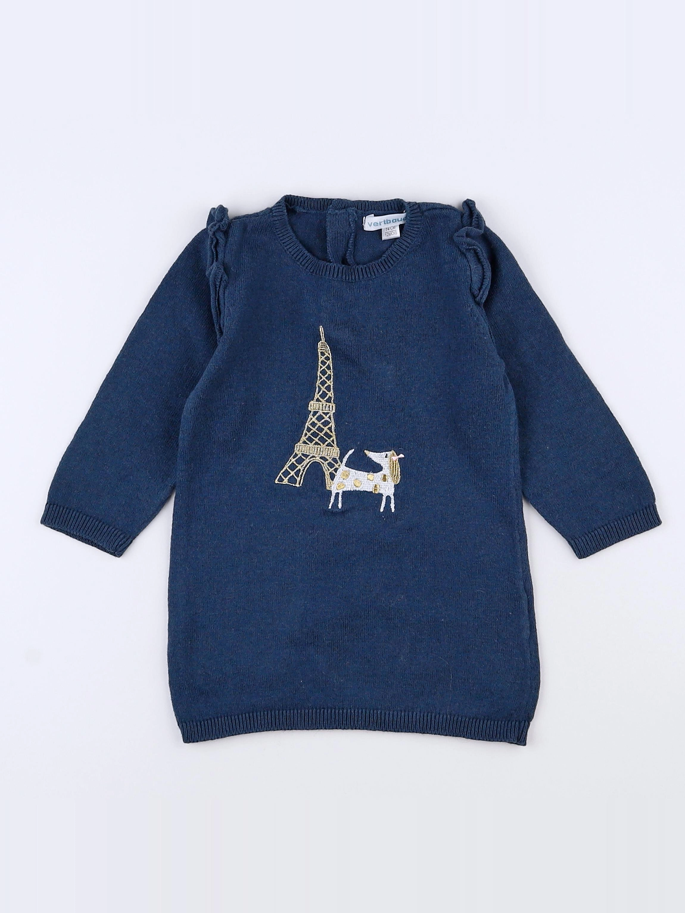 Vertbaudet - robe bleu - 12 mois
