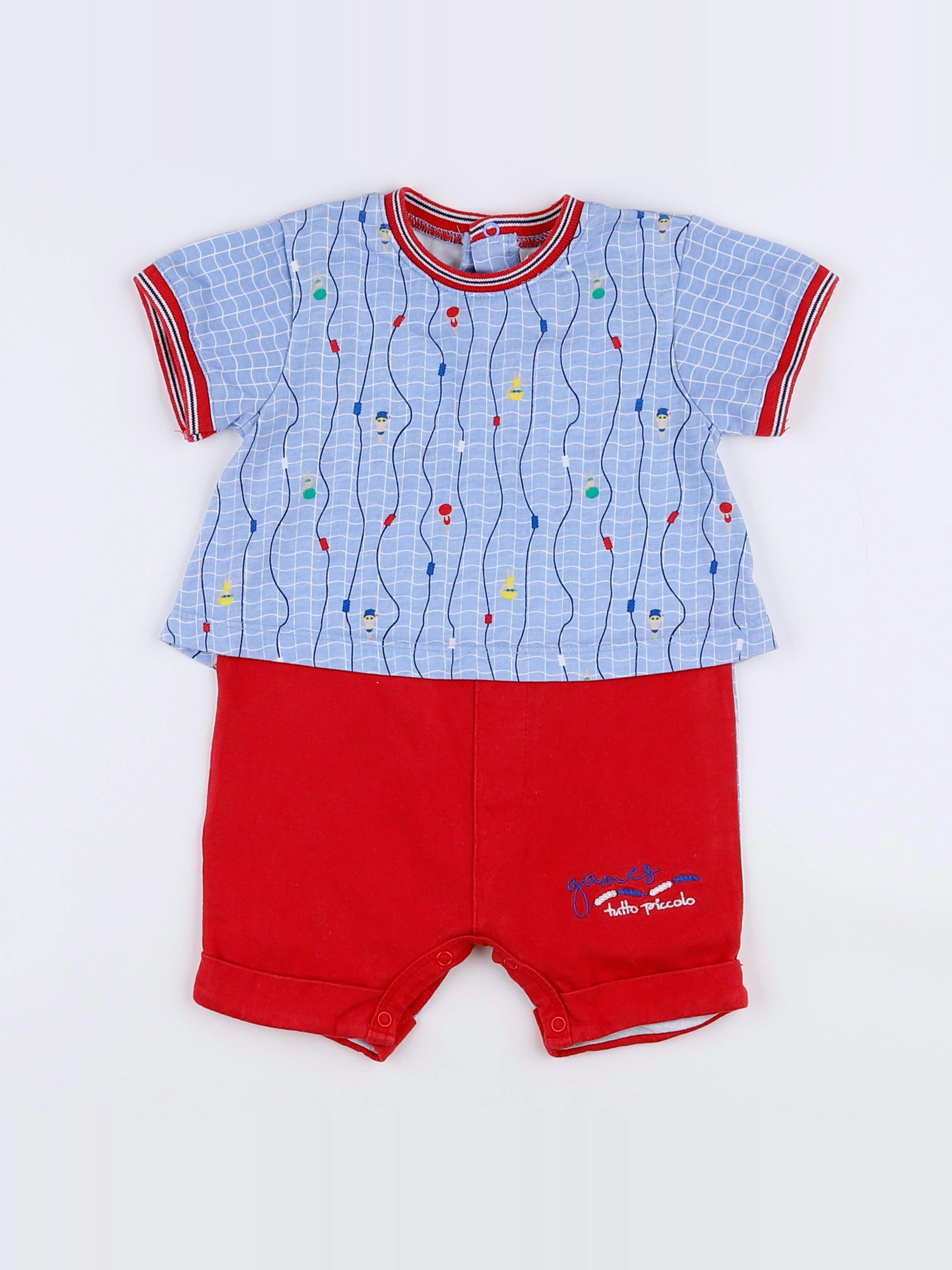 Tutto Piccolo - combinaison bleu, rouge - 3 mois