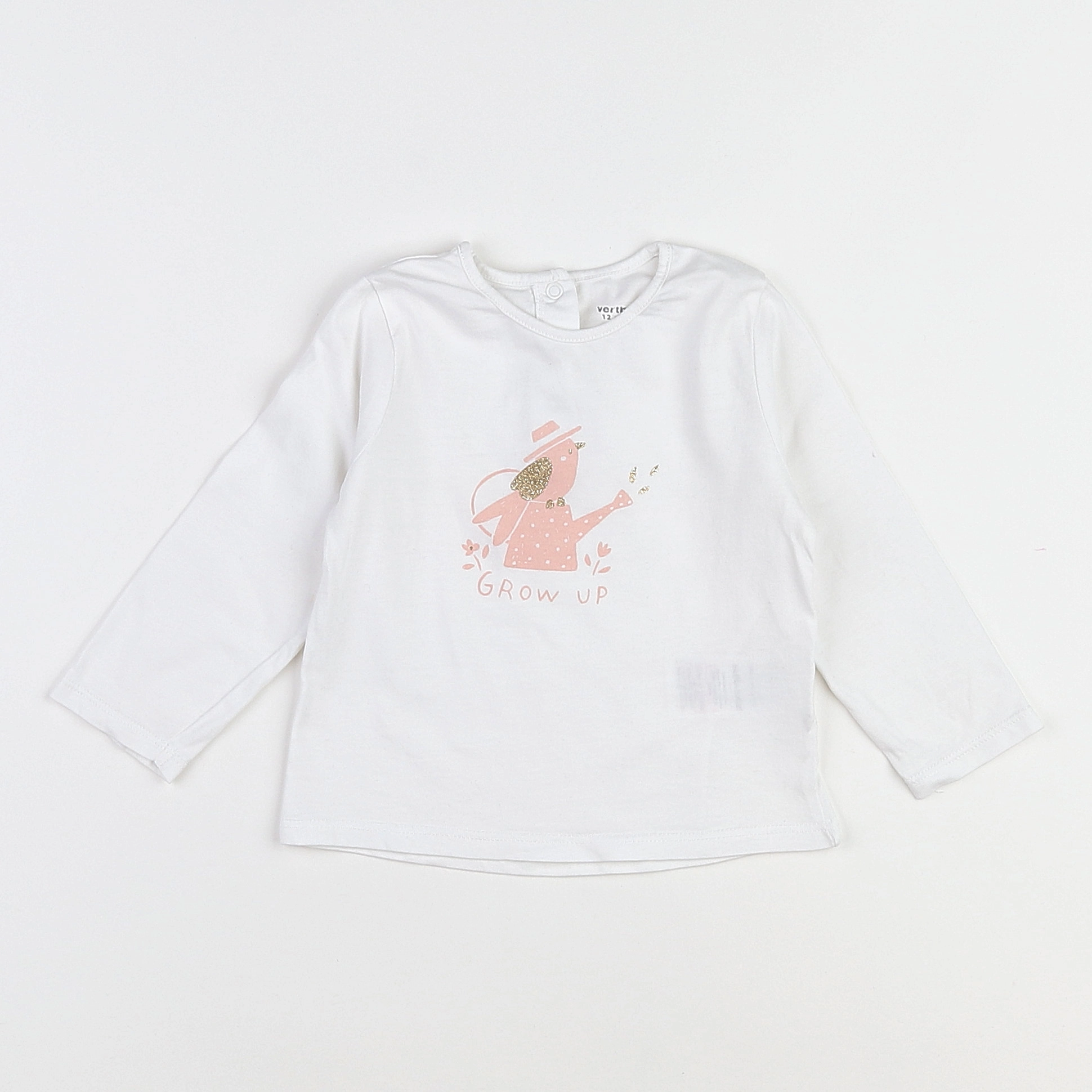 Vertbaudet - tee-shirt blanc - 12 mois