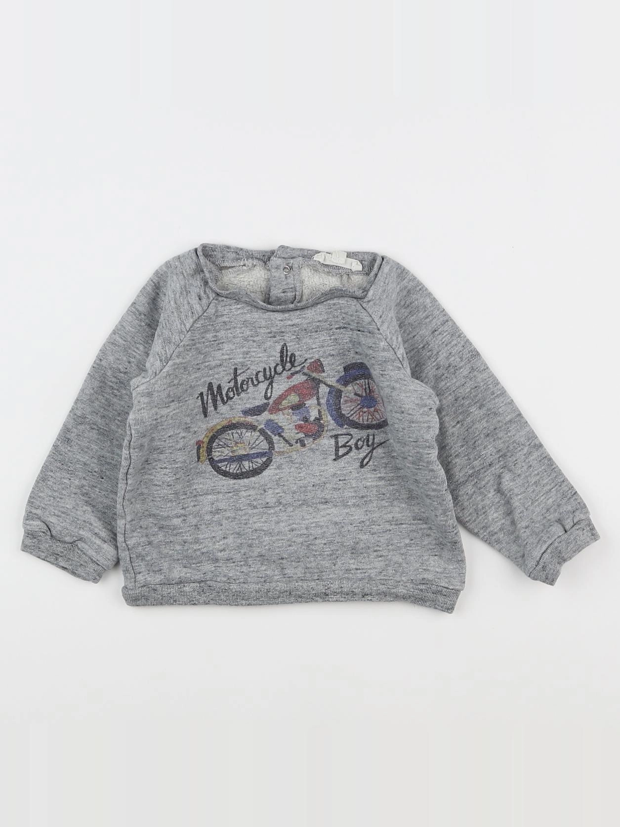 Hundred Pieces - sweat gris, rouge - 12 mois