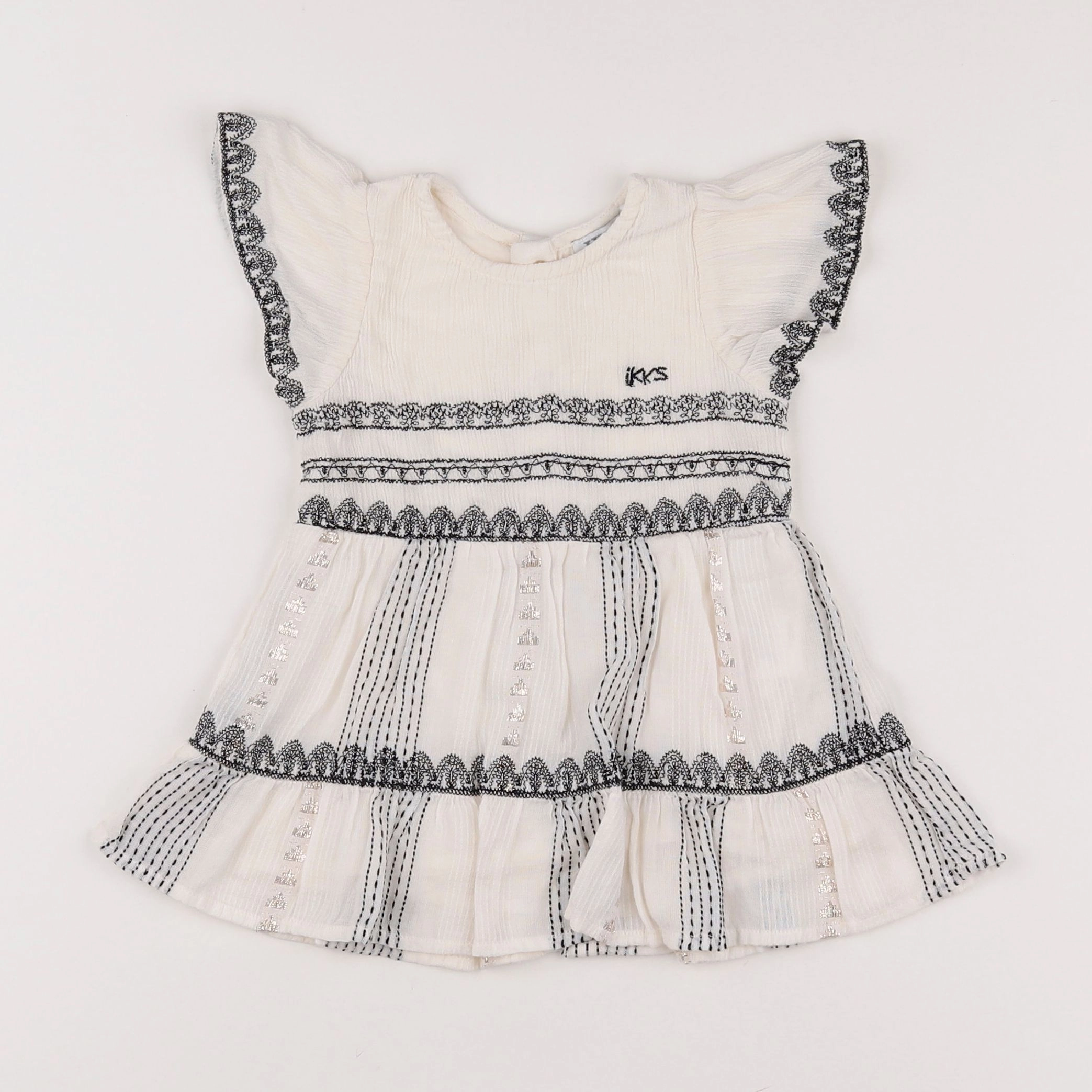 IKKS - robe blanc, noir - 6 mois