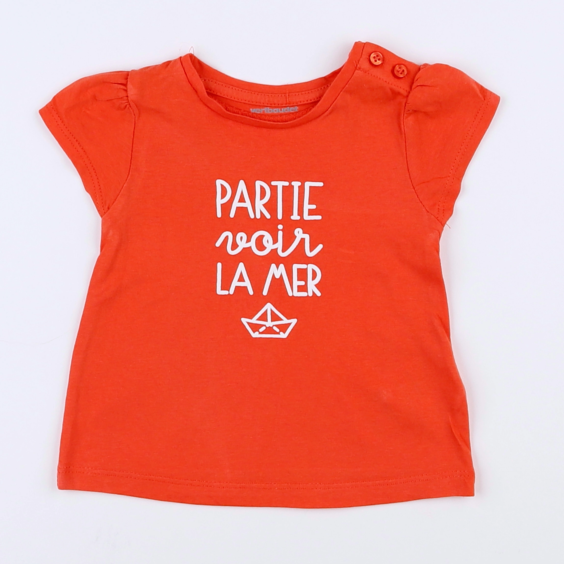 Vertbaudet - tee-shirt orange - 3 mois
