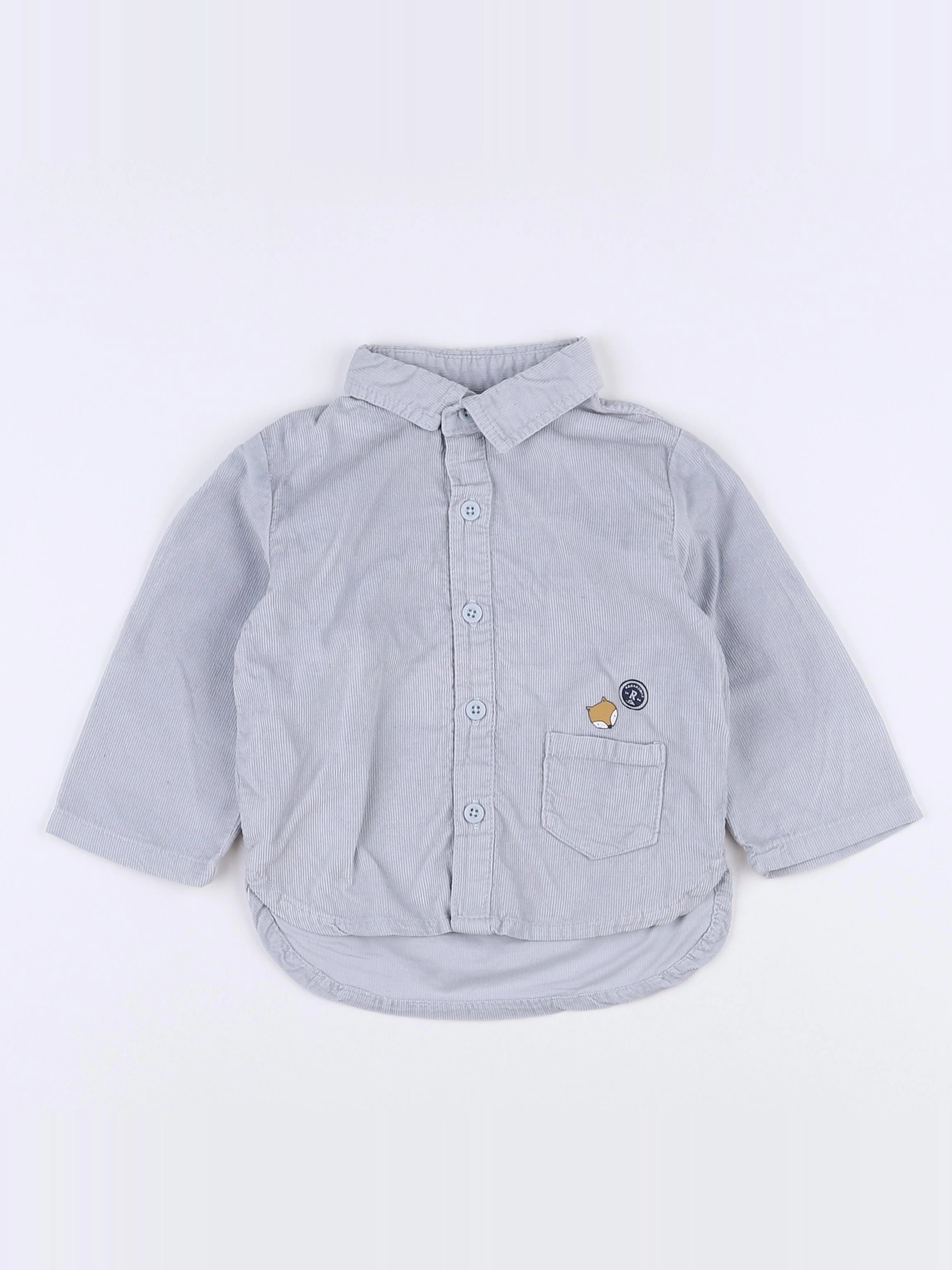 Vertbaudet - chemise bleu - 9 mois