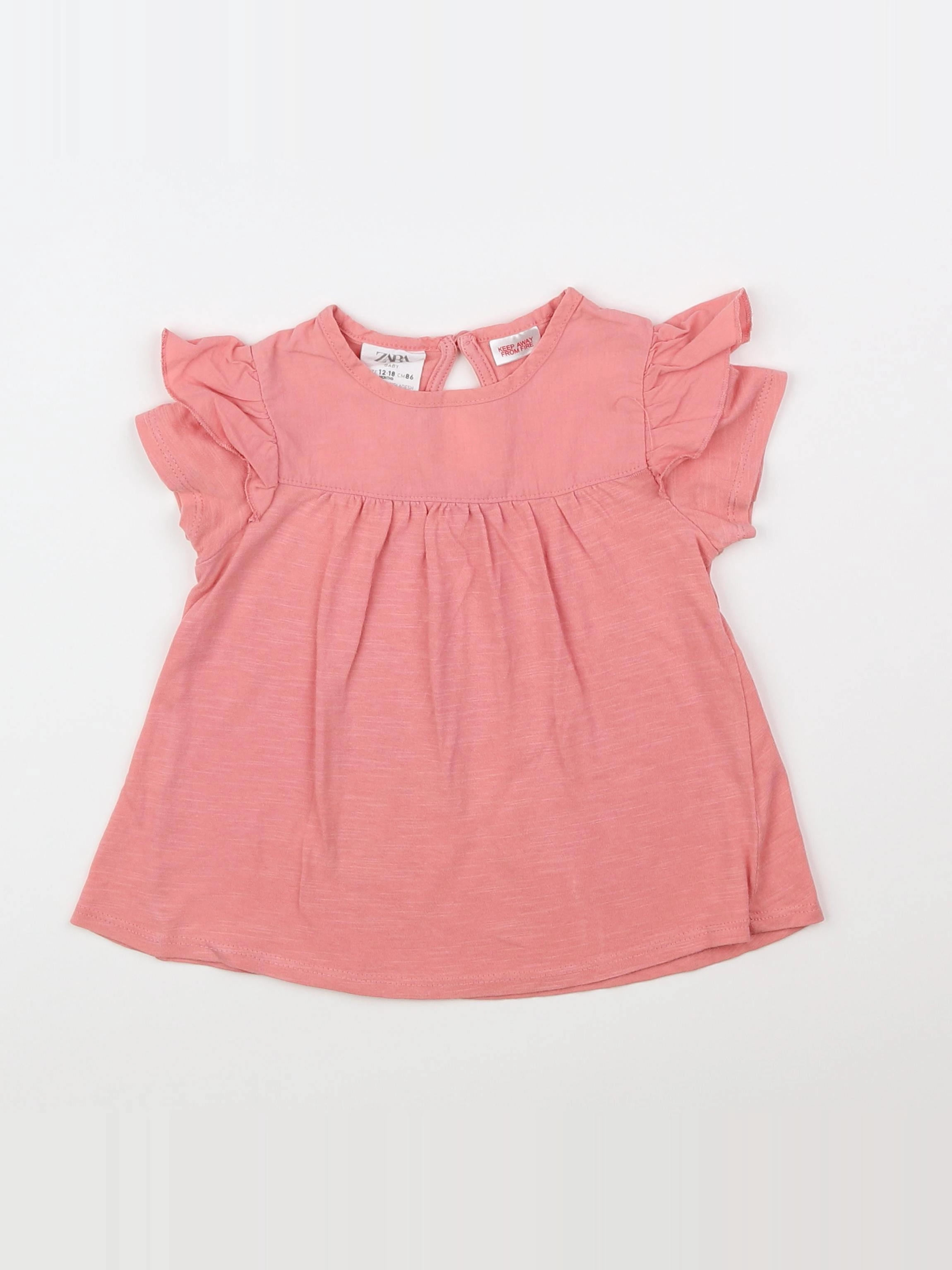 Zara - tee-shirt rose - 12/18 mois