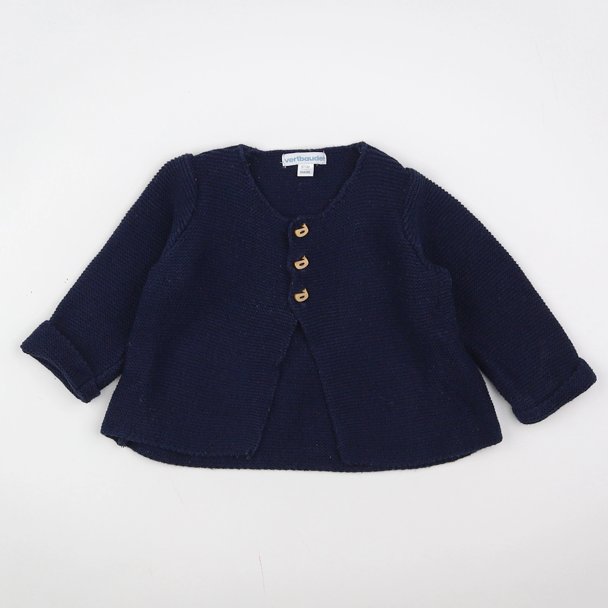 Vertbaudet - gilet bleu - 6 mois