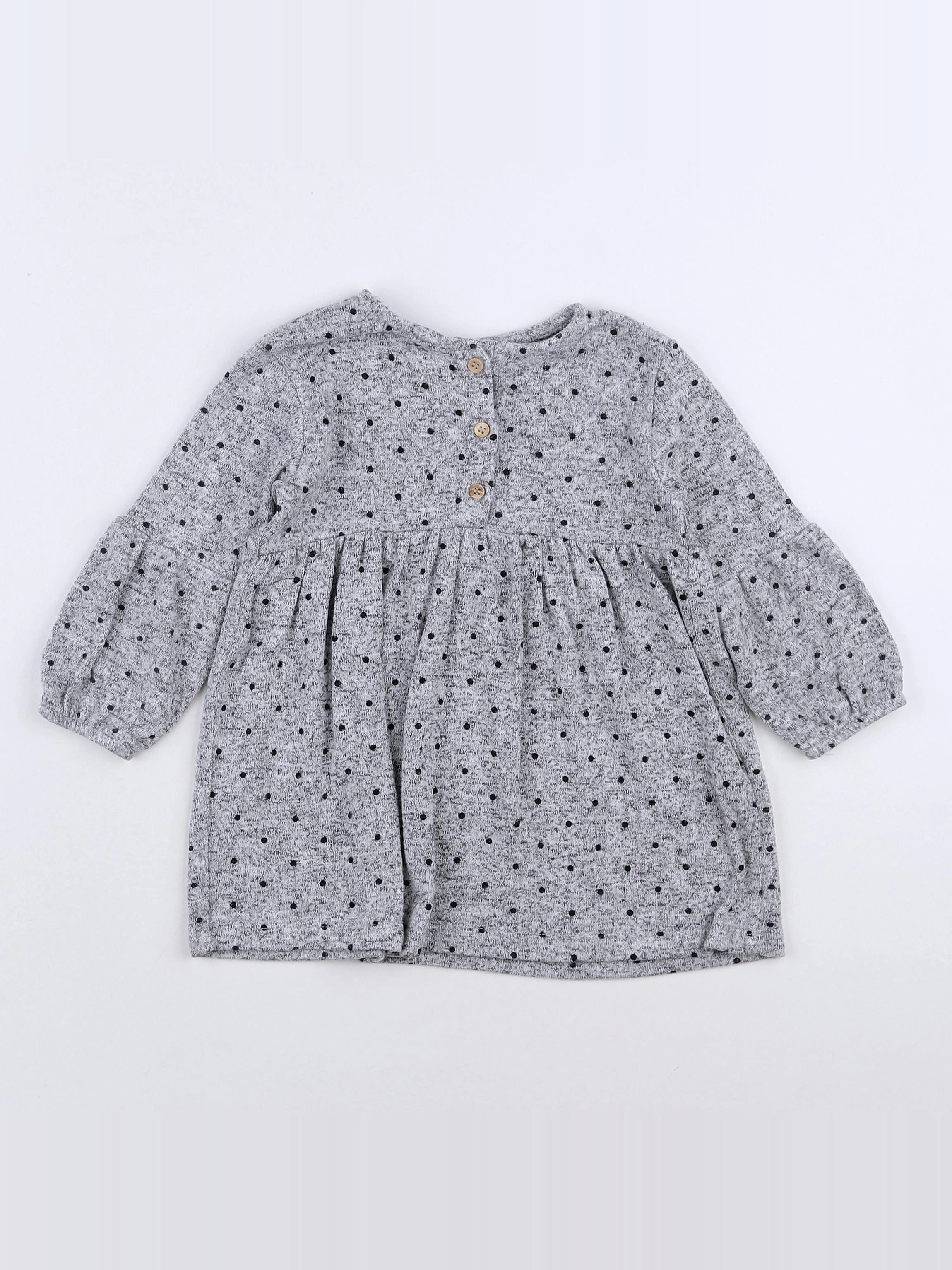 Zara - robe gris - 9/12 mois