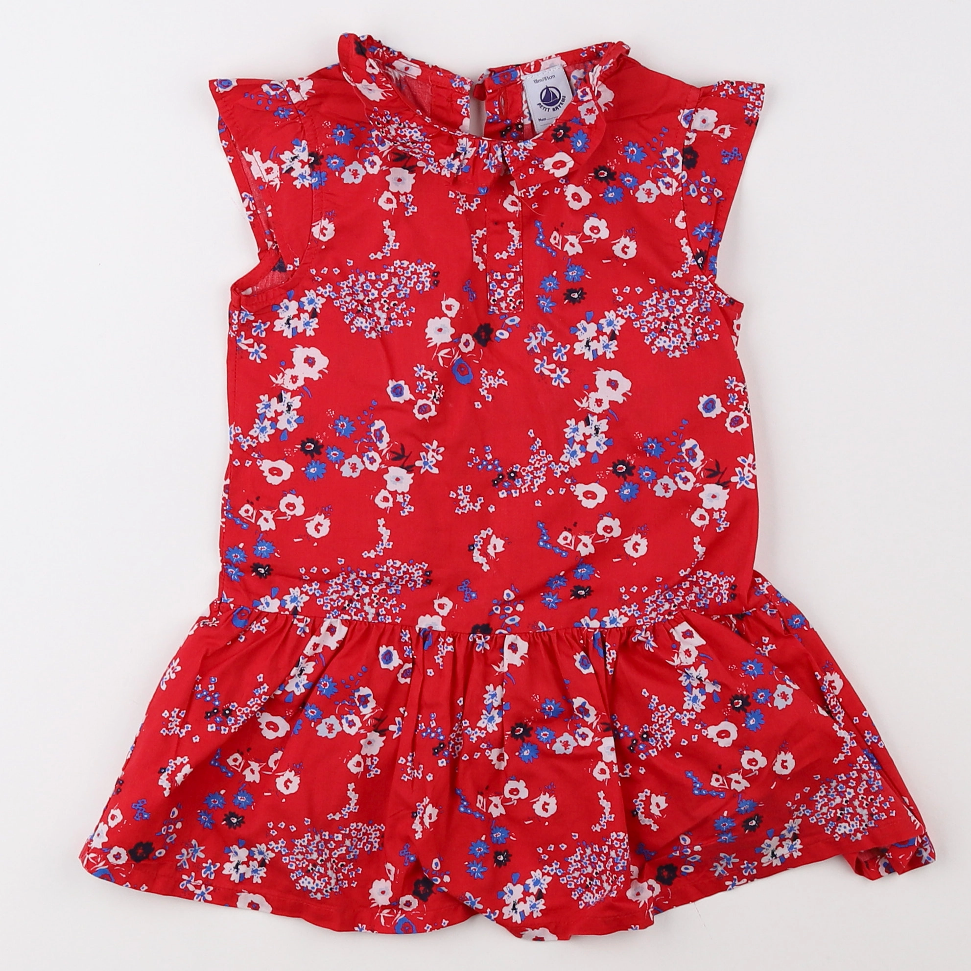 Petit Bateau - robe rouge - 18 mois