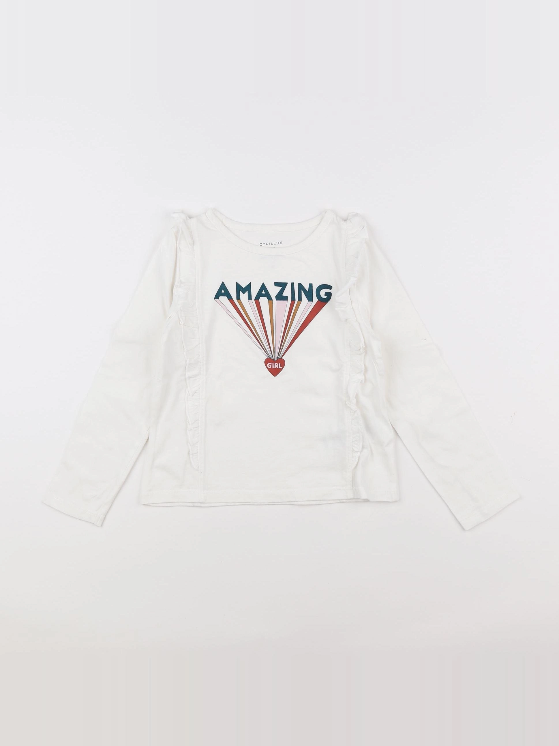 Cyrillus - tee-shirt blanc - 6 ans