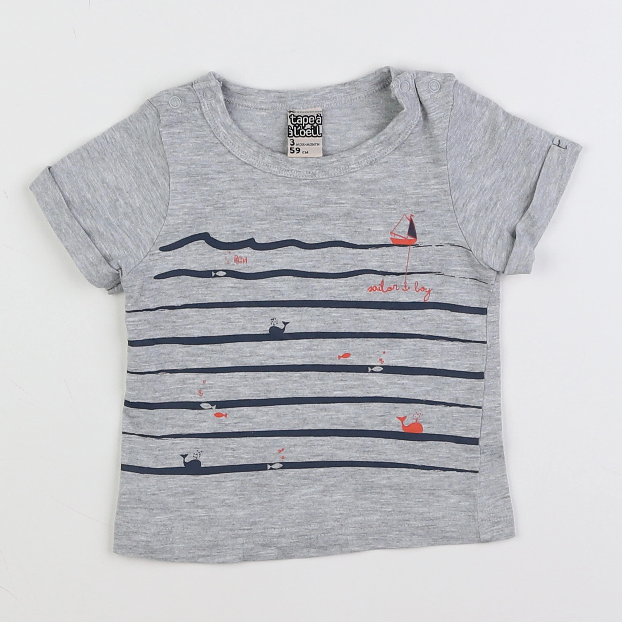 Tape à l'oeil - tee-shirt gris - 3 mois