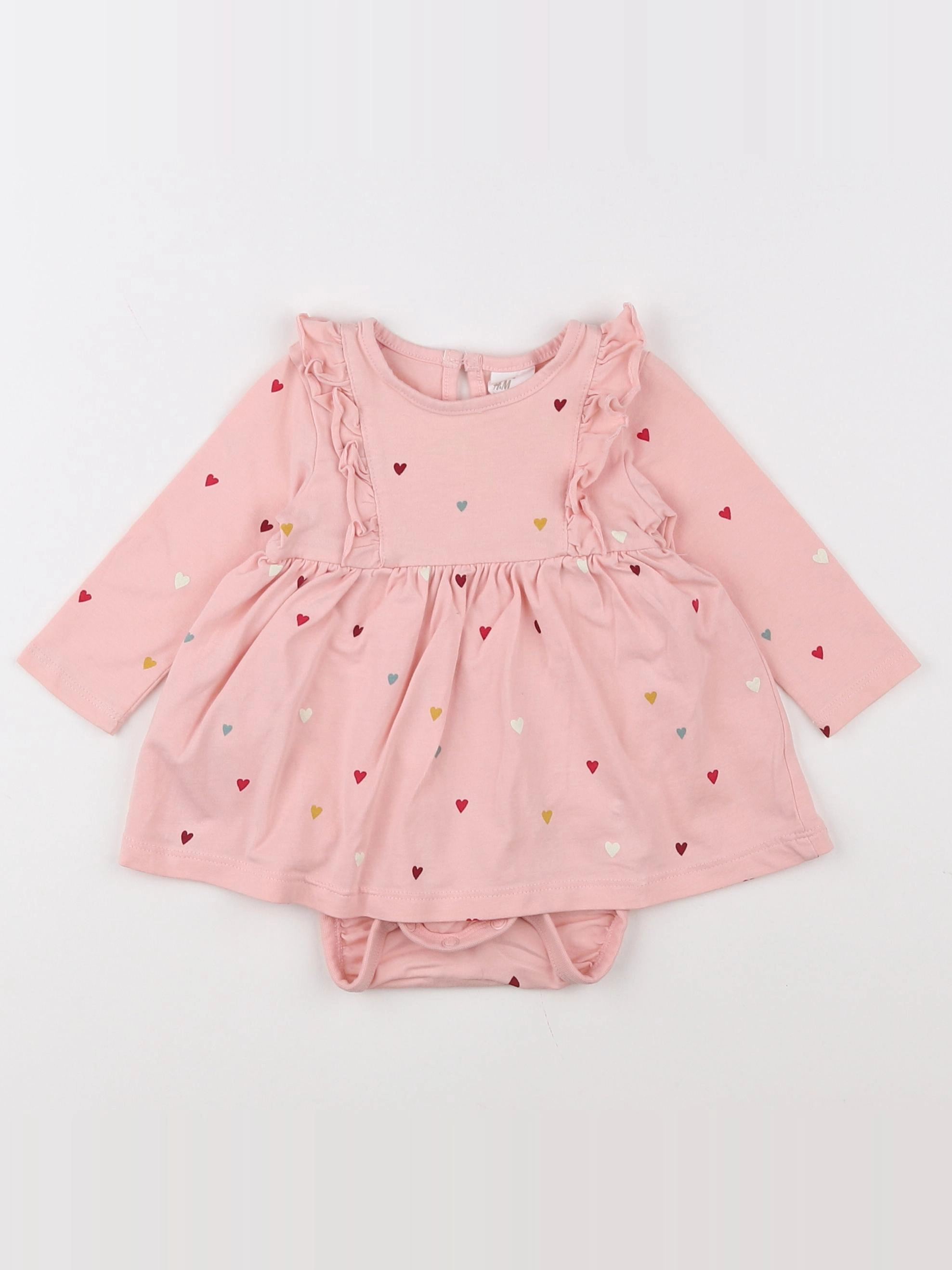 H&M - body vetement rose - 3 mois