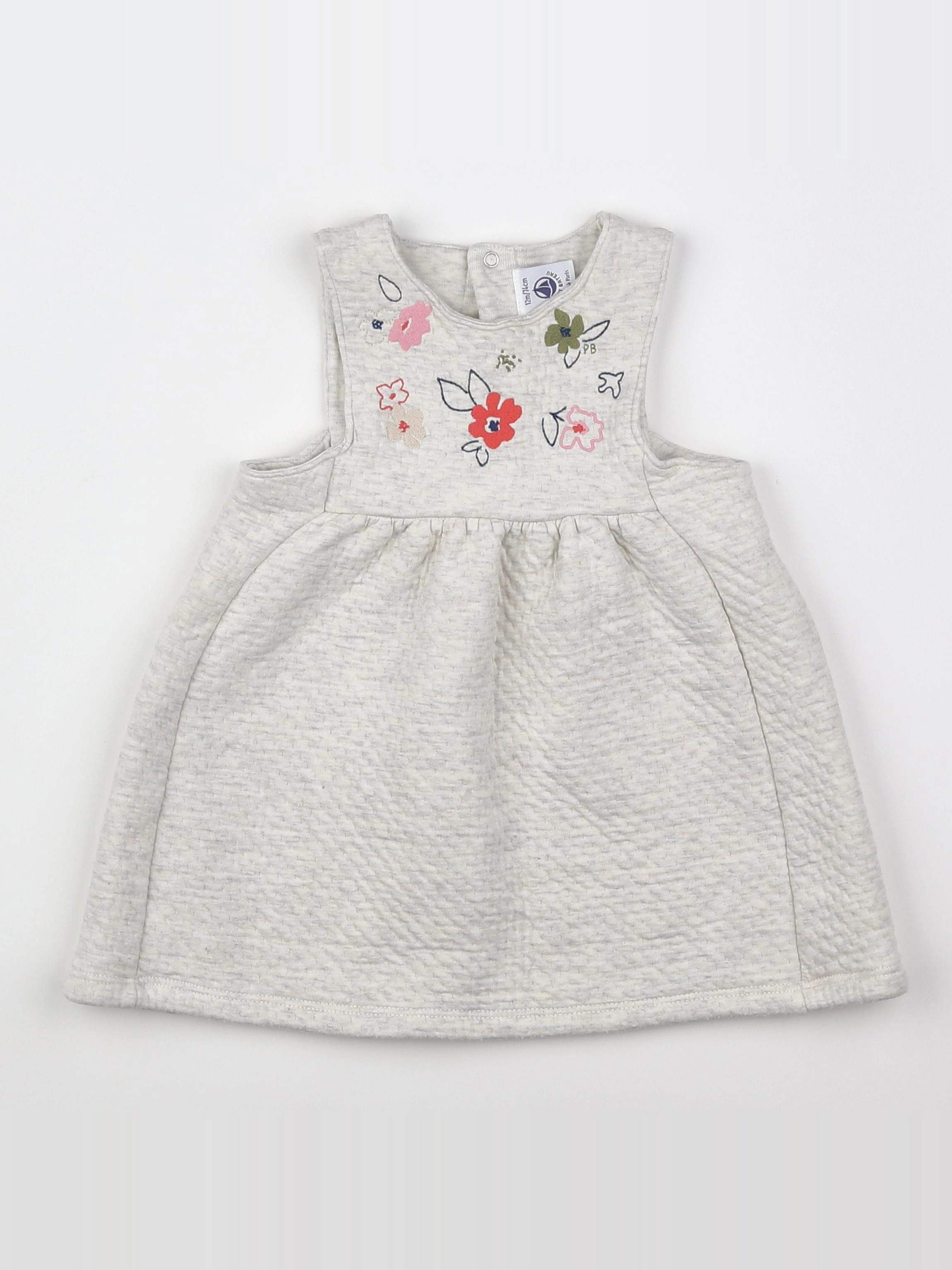 Petit Bateau - robe gris - 12 mois