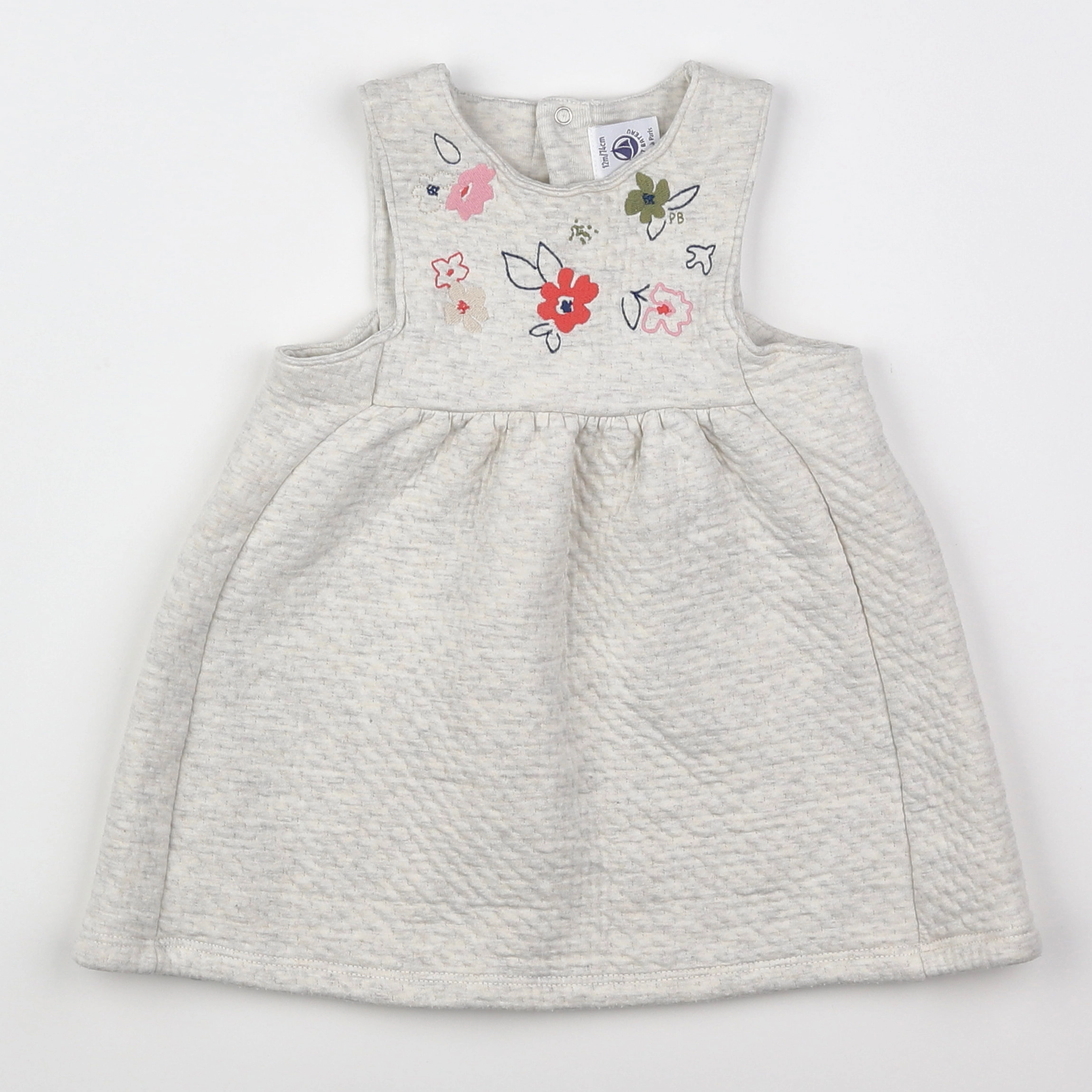 Petit Bateau - robe gris - 12 mois