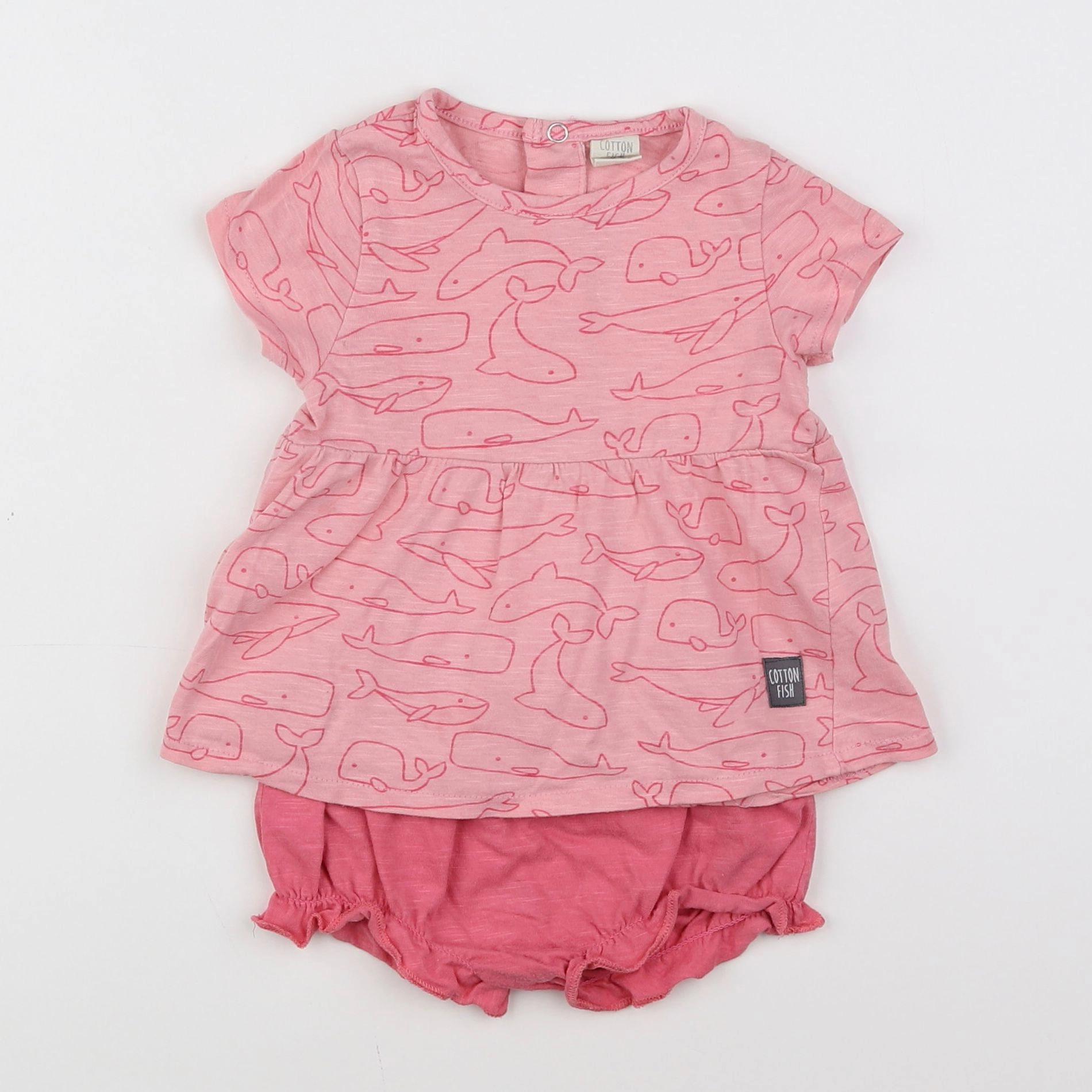 Cotton Fish - ensemble rose - 12 mois