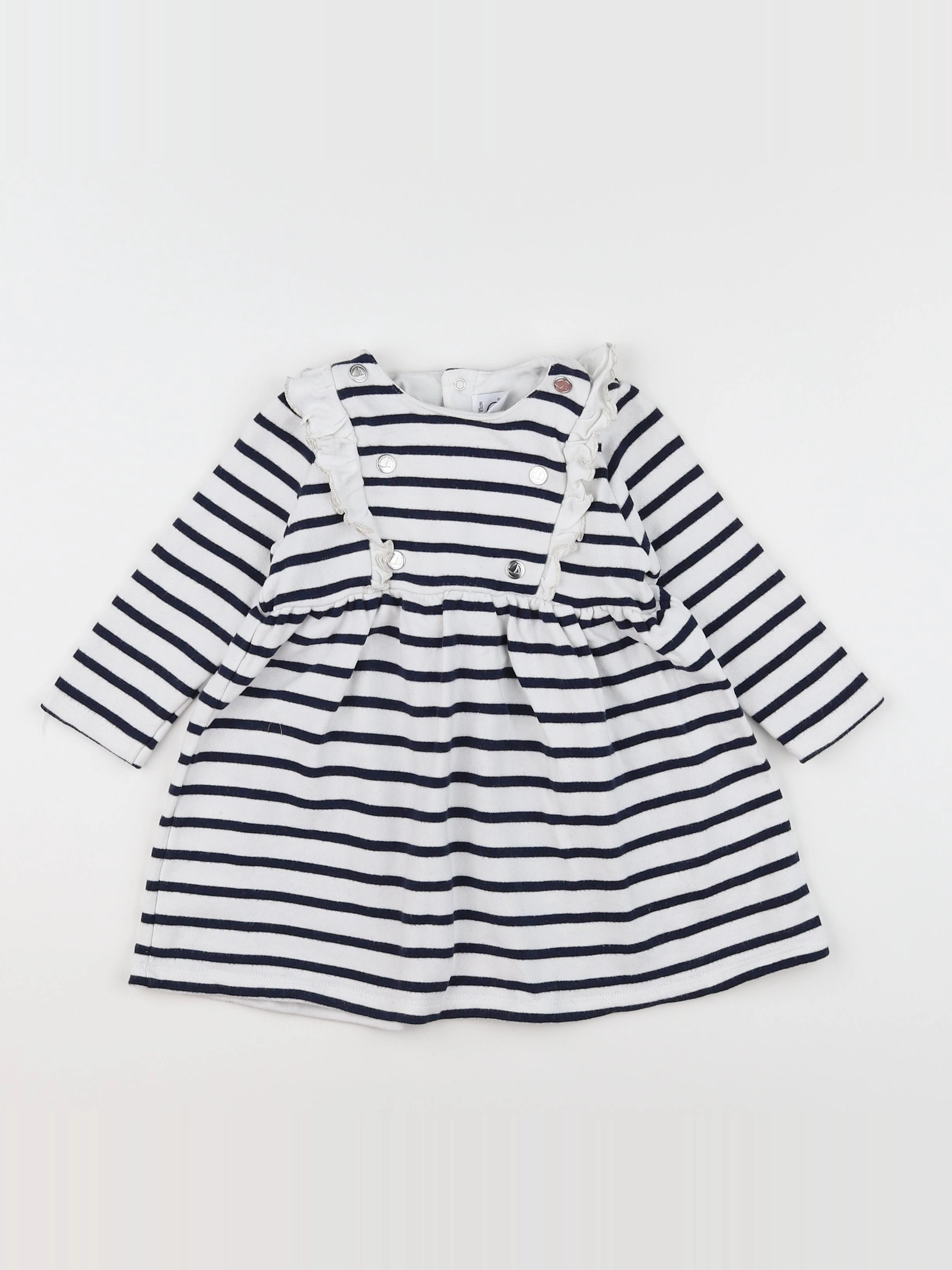 Petit Bateau - robe blanc - 18 mois