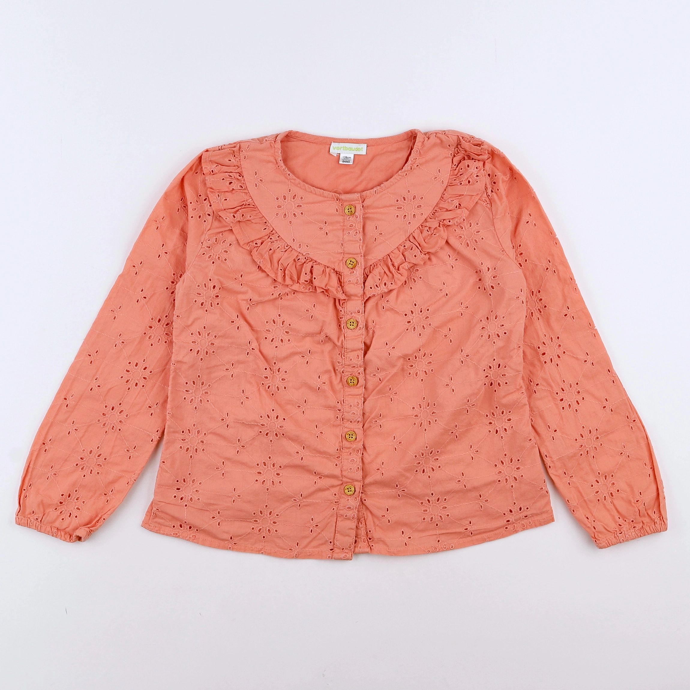 Vertbaudet - blouse orange - 8 ans