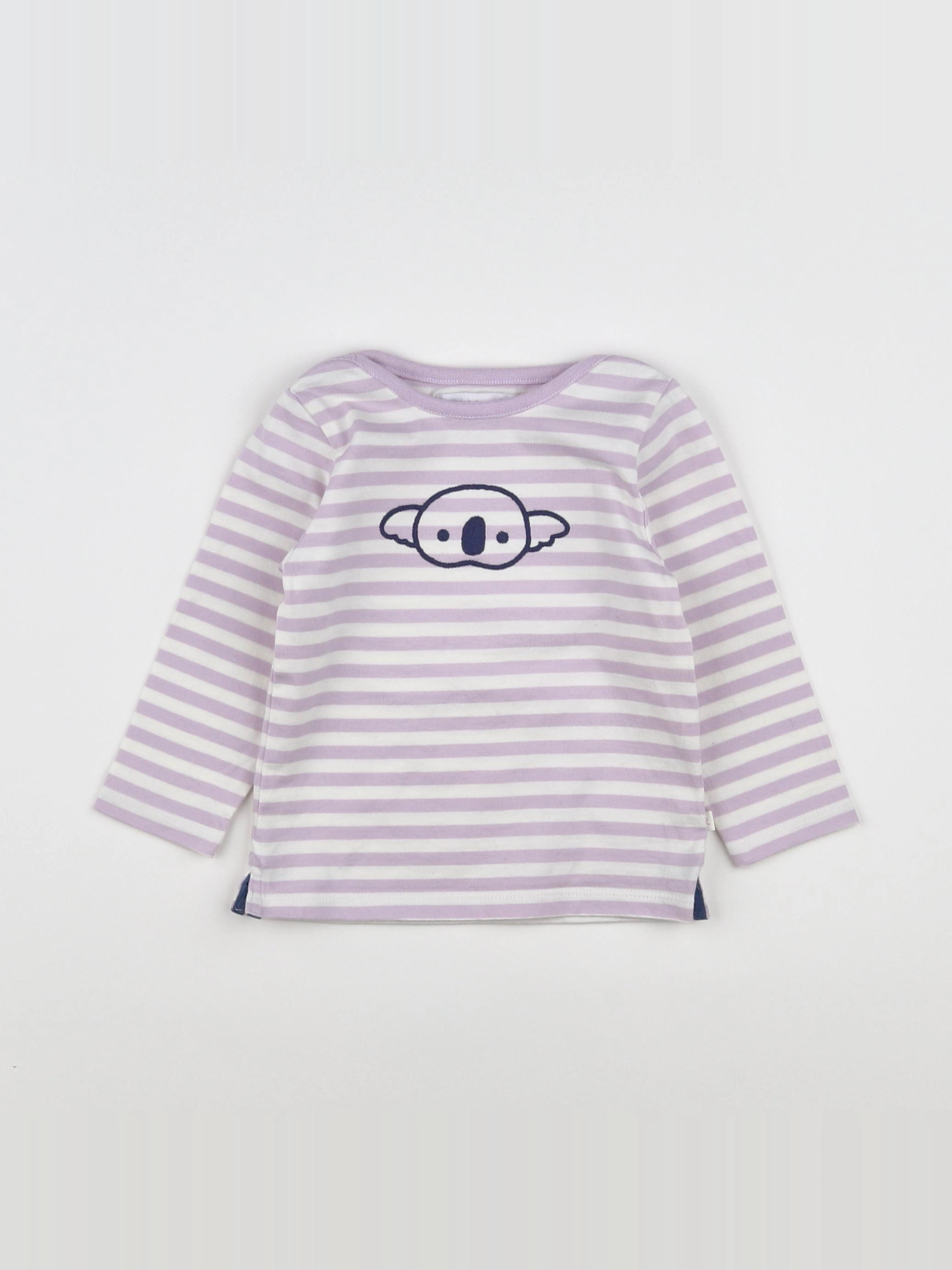 Cadet Rousselle - tee-shirt blanc, violet - 12 mois