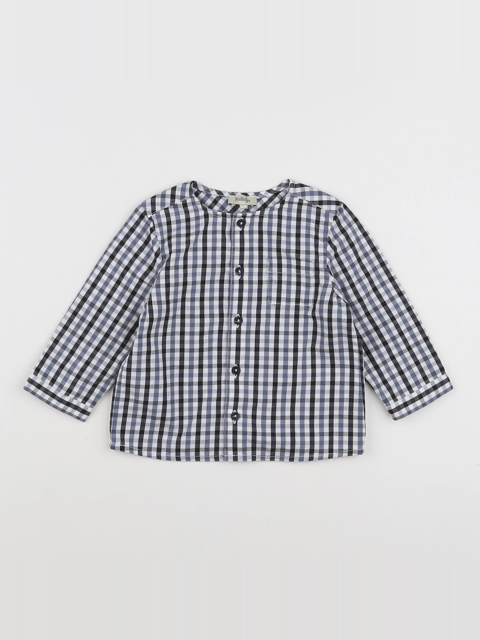 Natalys - chemise bleu, blanc - 9 mois