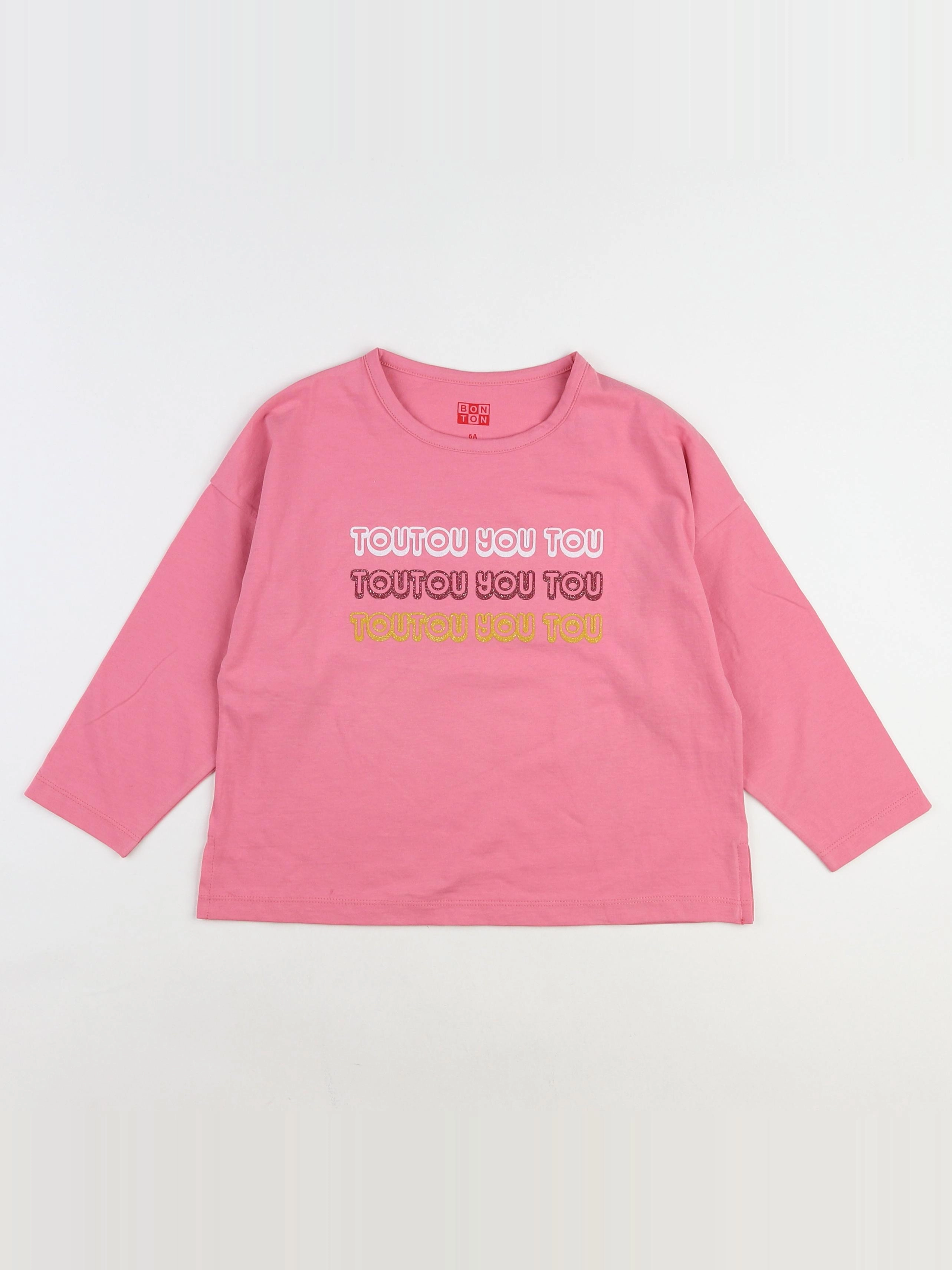 Bonton - tee-shirt rose - 6 ans