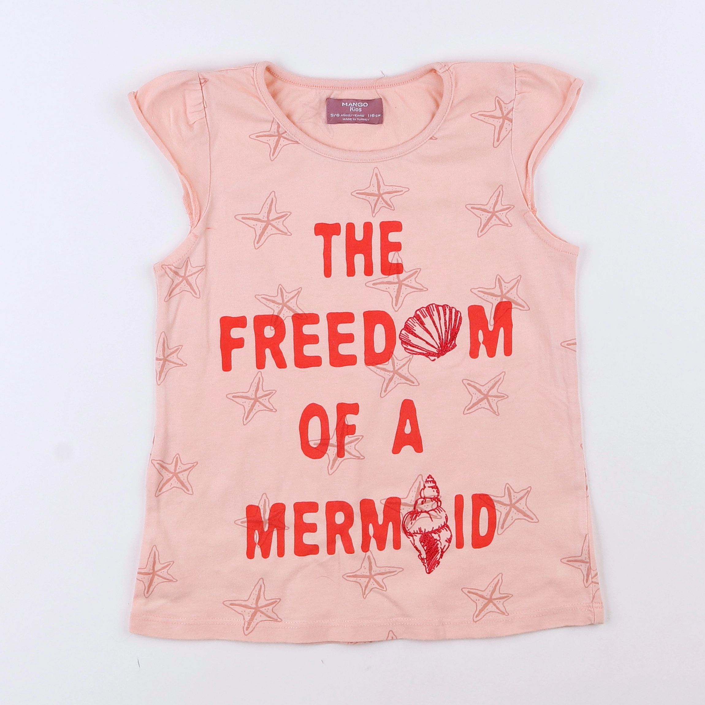 Mango - tee-shirt rose - 5/6 ans