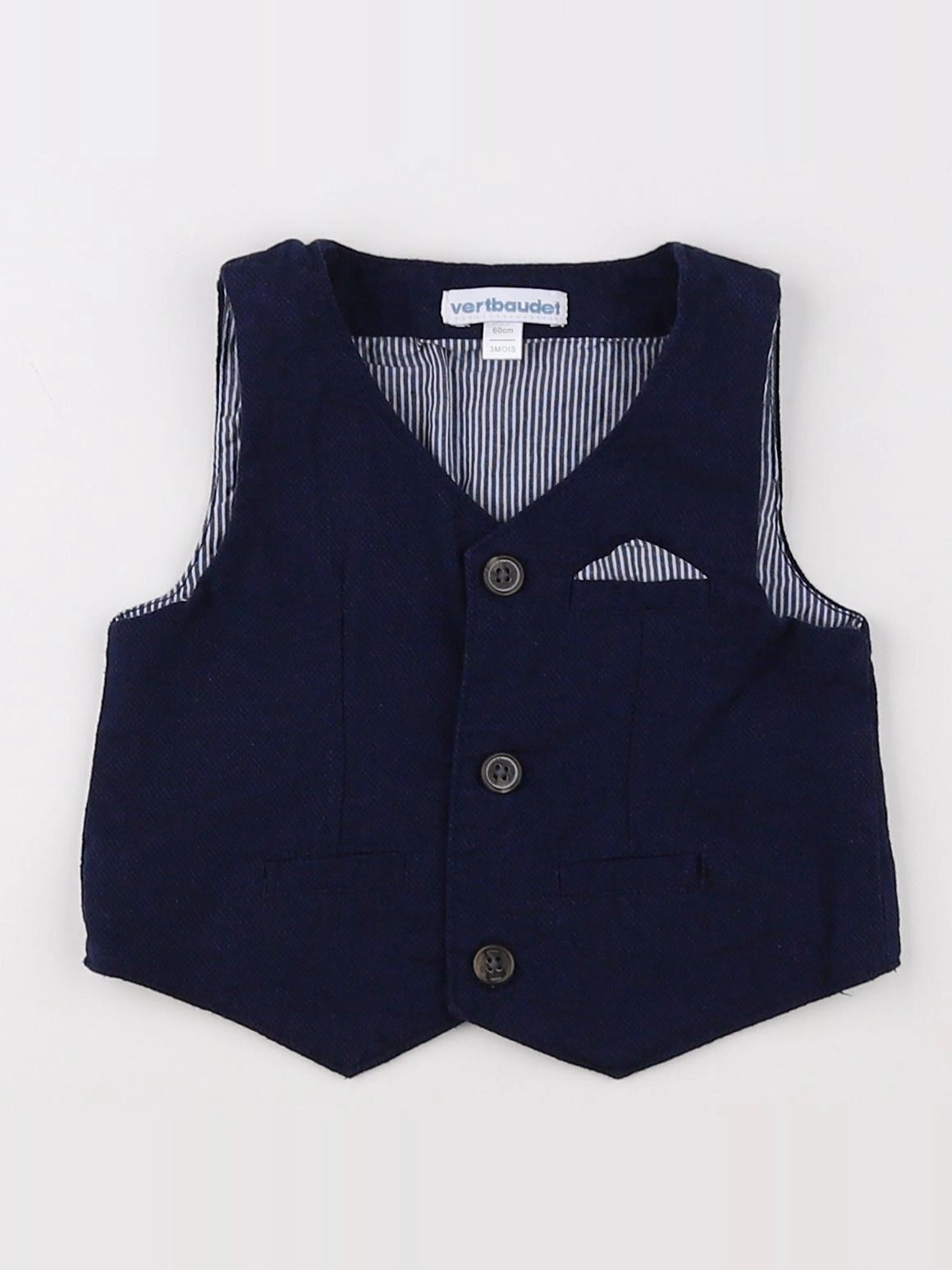 Vertbaudet - gilet bleu - 3 mois