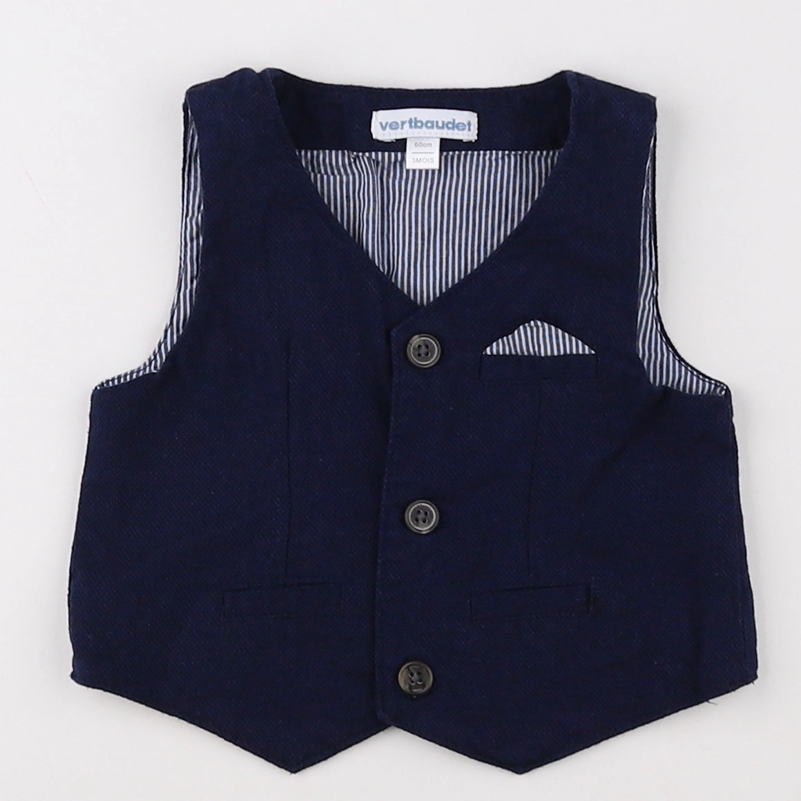 Vertbaudet - gilet bleu - 3 mois