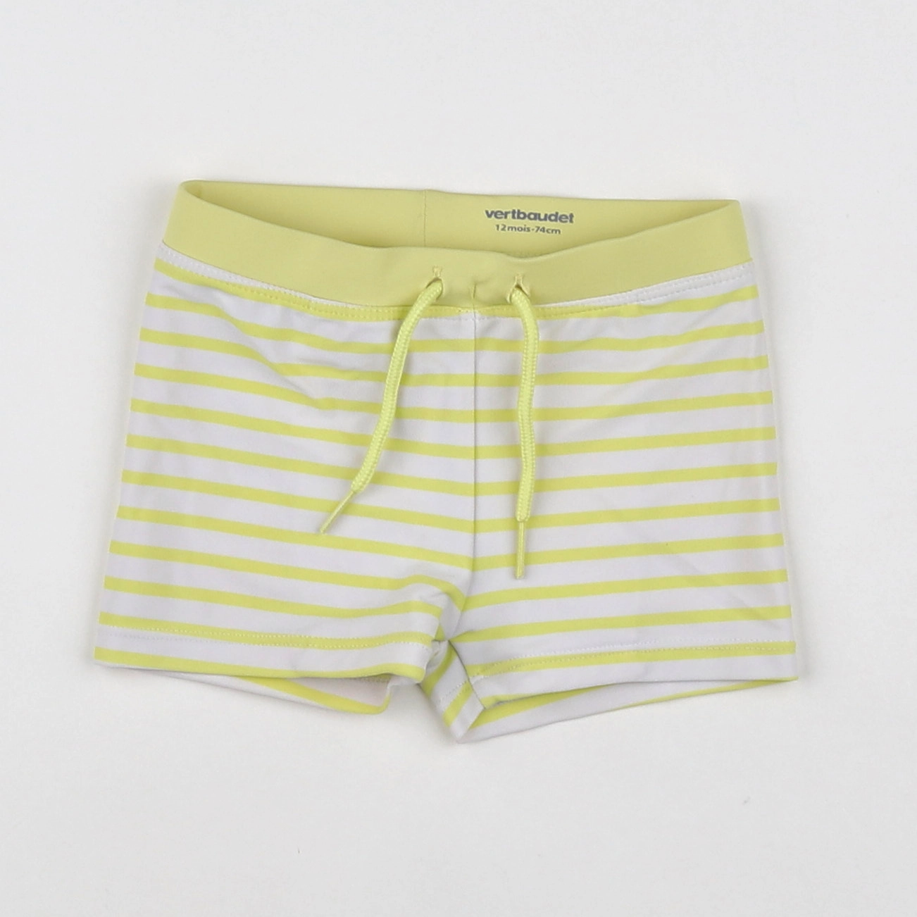 Vertbaudet - maillot de bain jaune, blanc - 12 mois