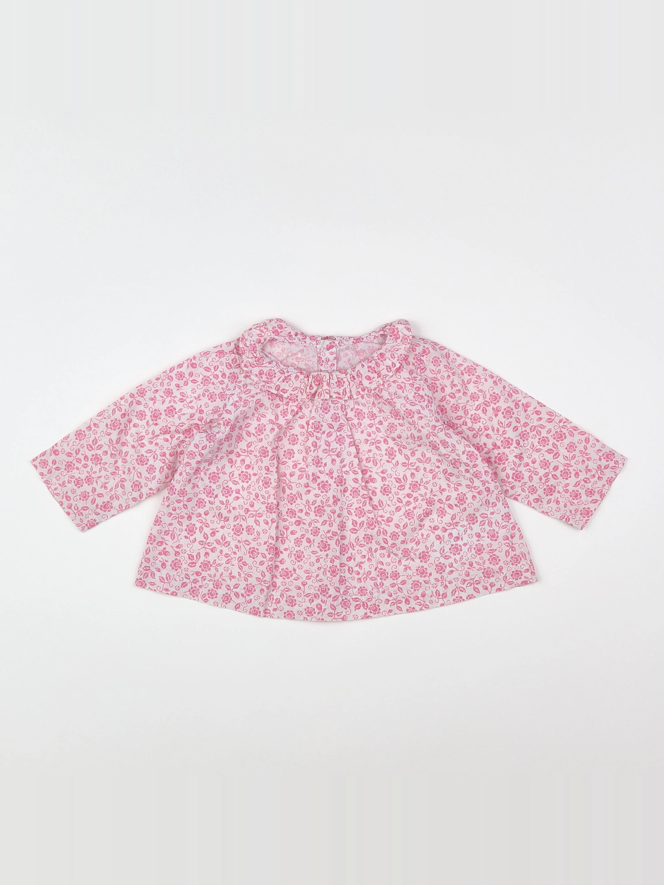 Jacadi - blouse blanc, rose - 6 mois