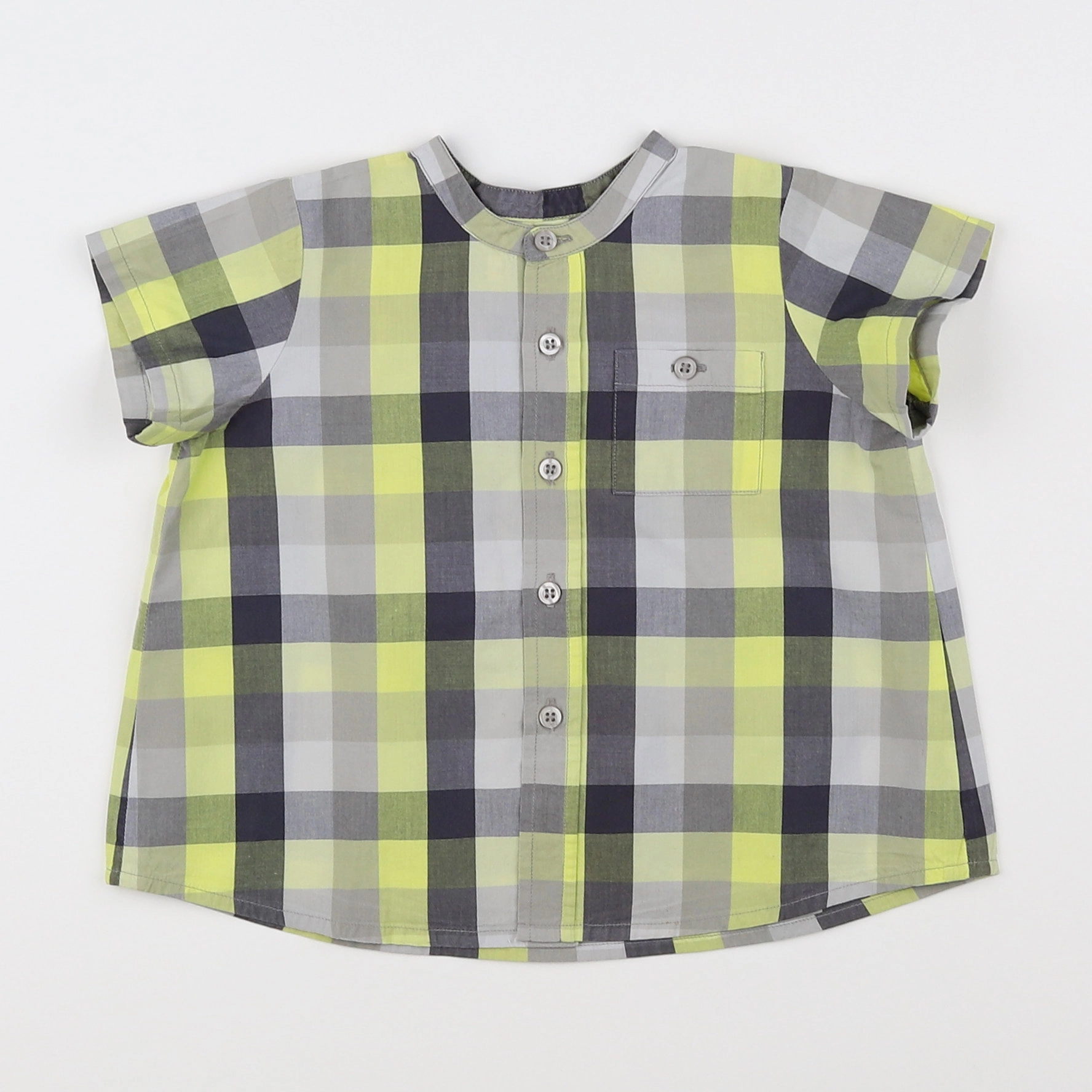 Bonpoint - chemise gris, jaune - 18 mois