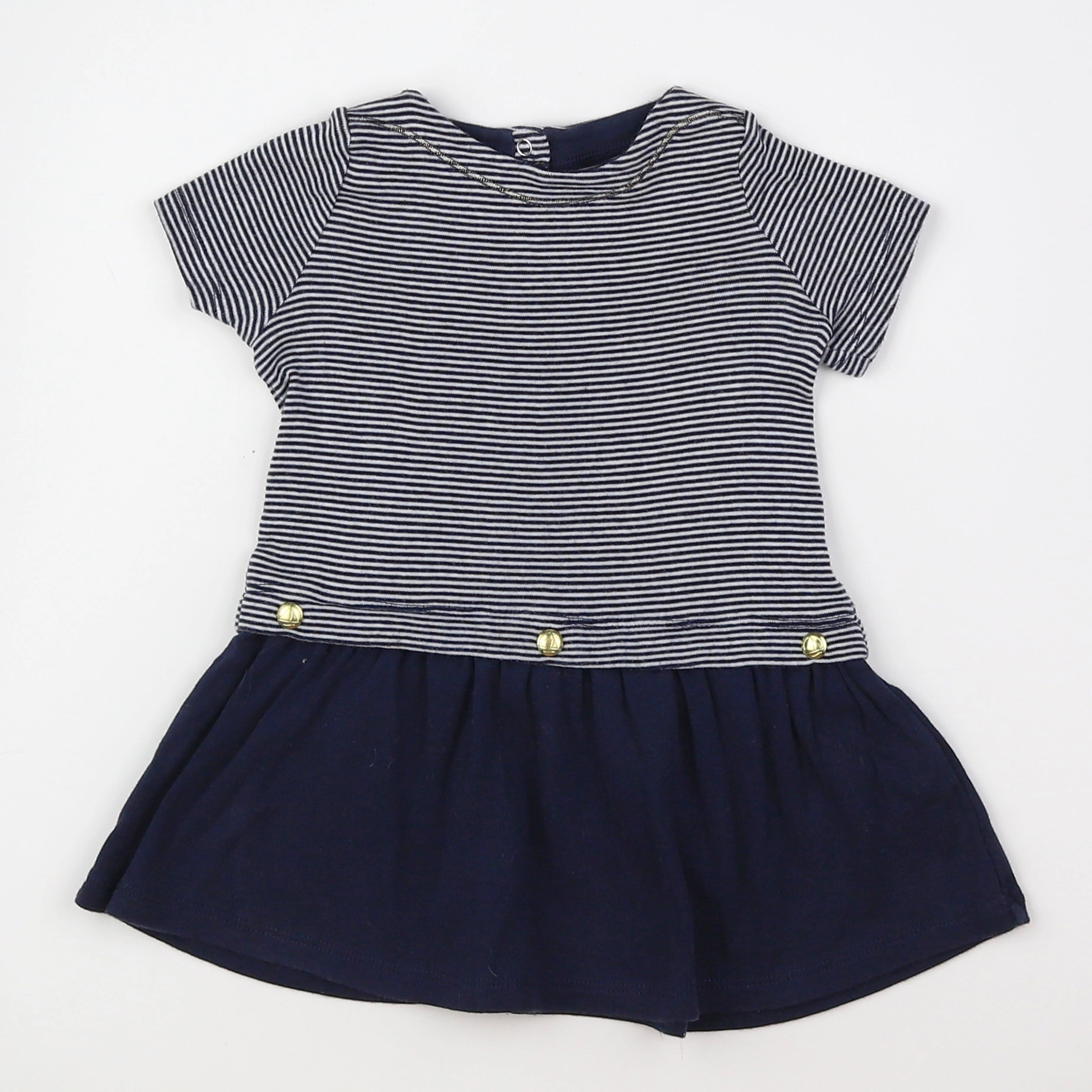 Petit Bateau - robe bleu - 12 mois