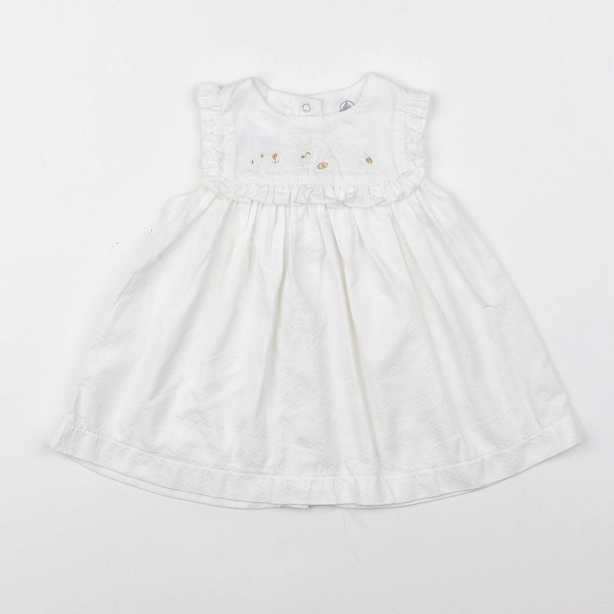 Petit Bateau - robe blanc - 12 mois